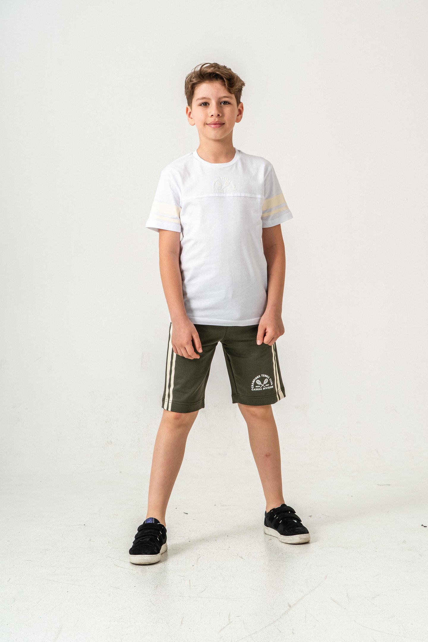 Champions Tennis Club Casual Division Baskılı  Erkek Çocuk Şort - Tişört Takımı