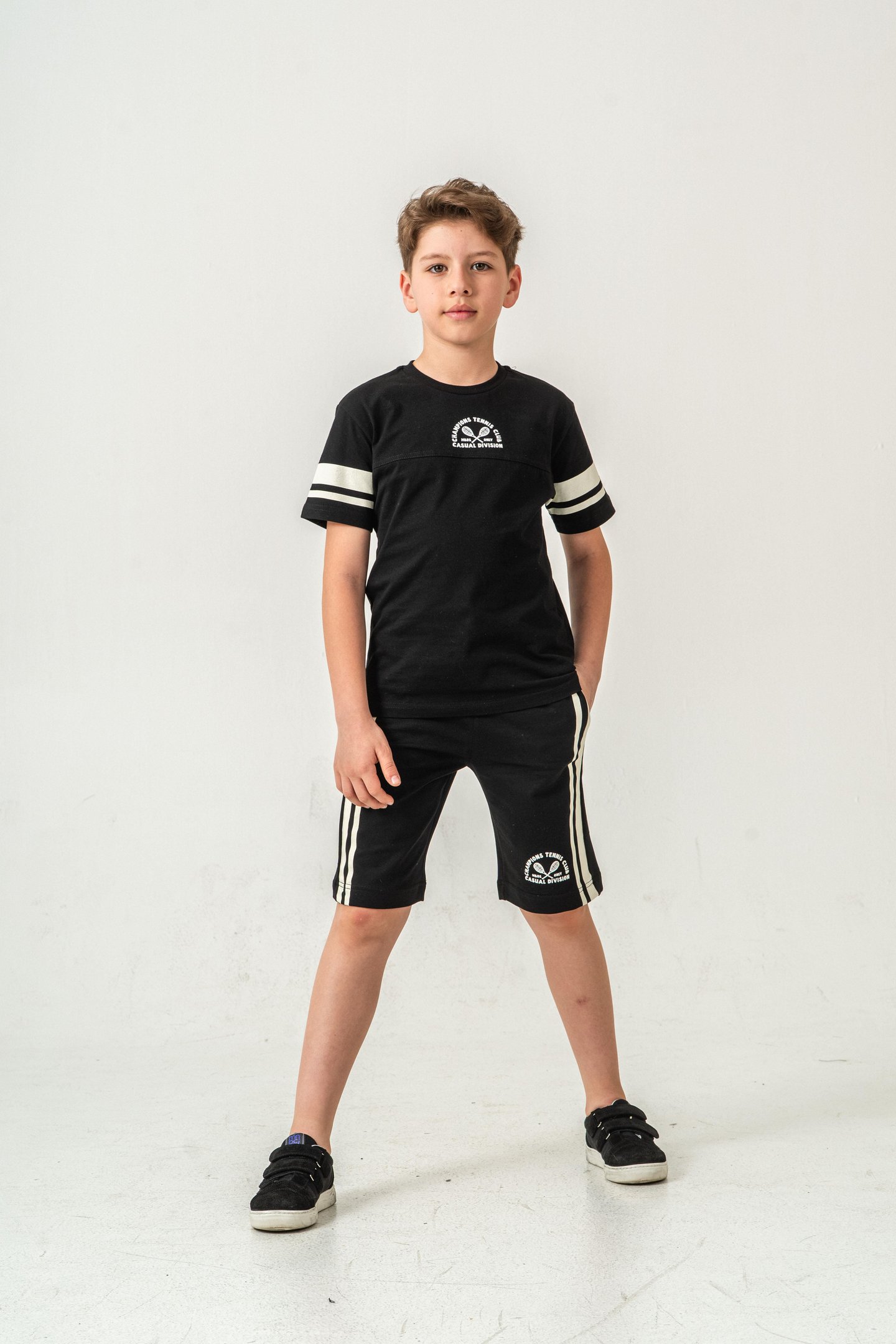 Champions Tennis Club Casual Division Baskılı  Erkek Çocuk Şort - Tişört Takımı