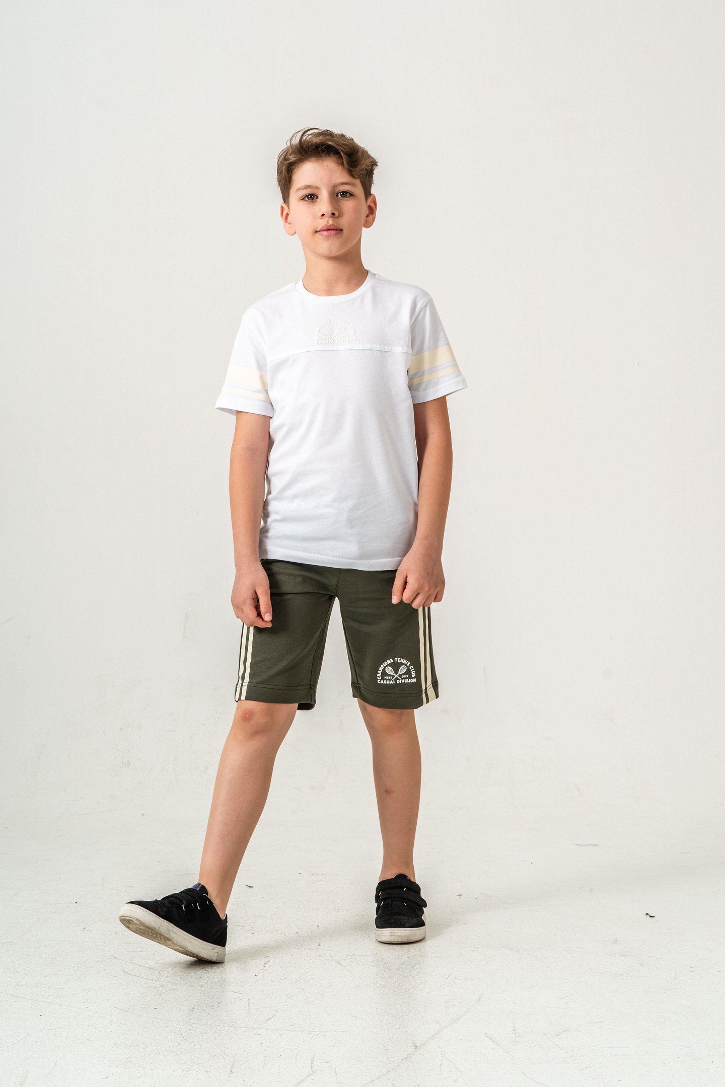 Champions Tennis Club Casual Division Baskılı  Erkek Çocuk Şort - Tişört Takımı