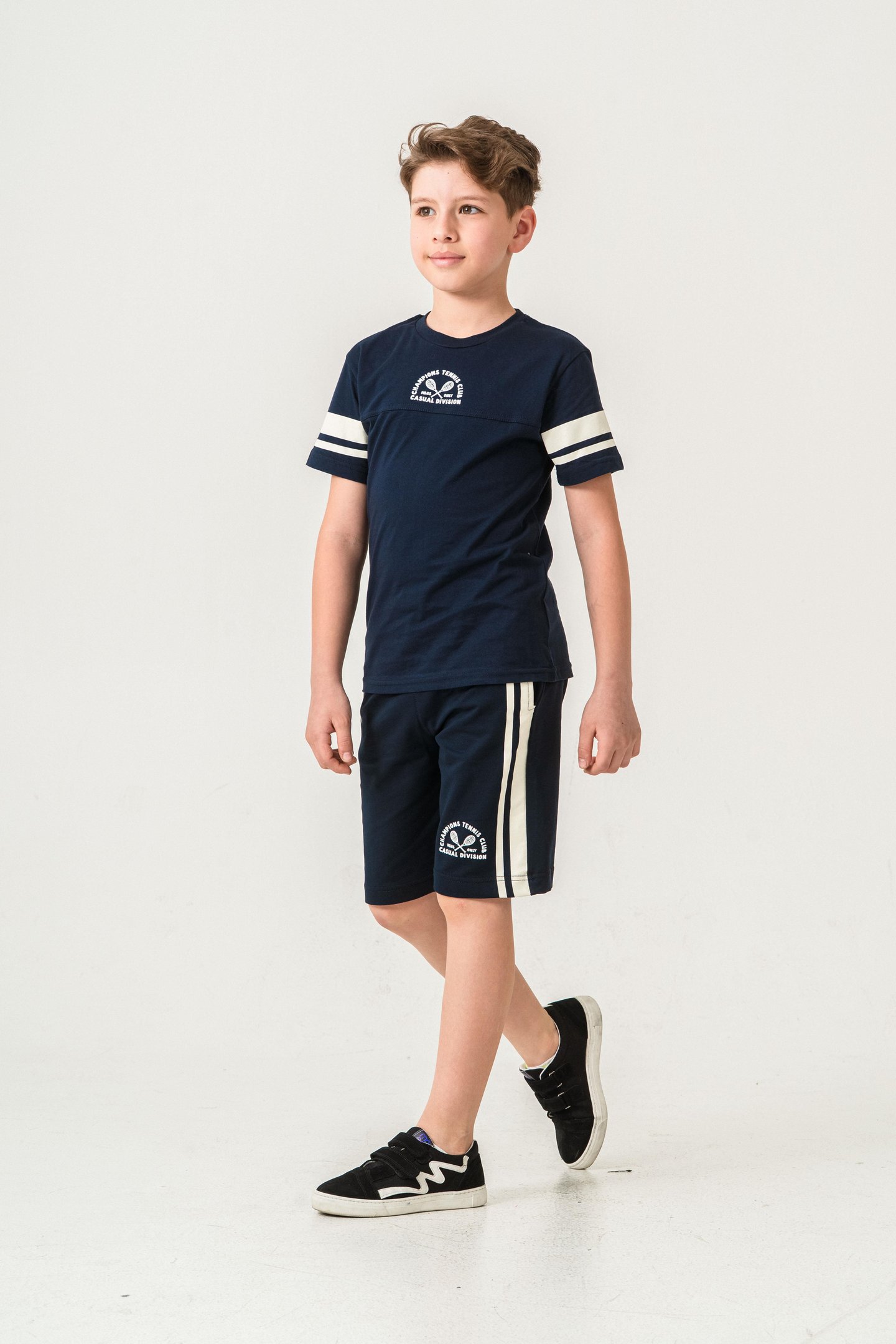 Champions Tennis Club Casual Division Baskılı  Erkek Çocuk Şort - Tişört Takımı