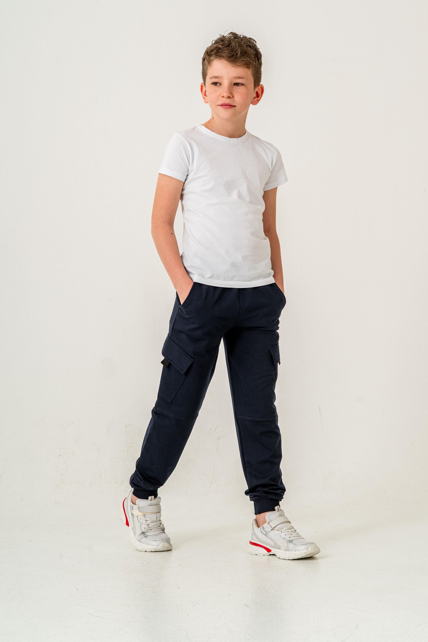 Çift Kargo Cepli Cep Kapagı Balıksırtlı Erkek Çocuk Eşofman Altı