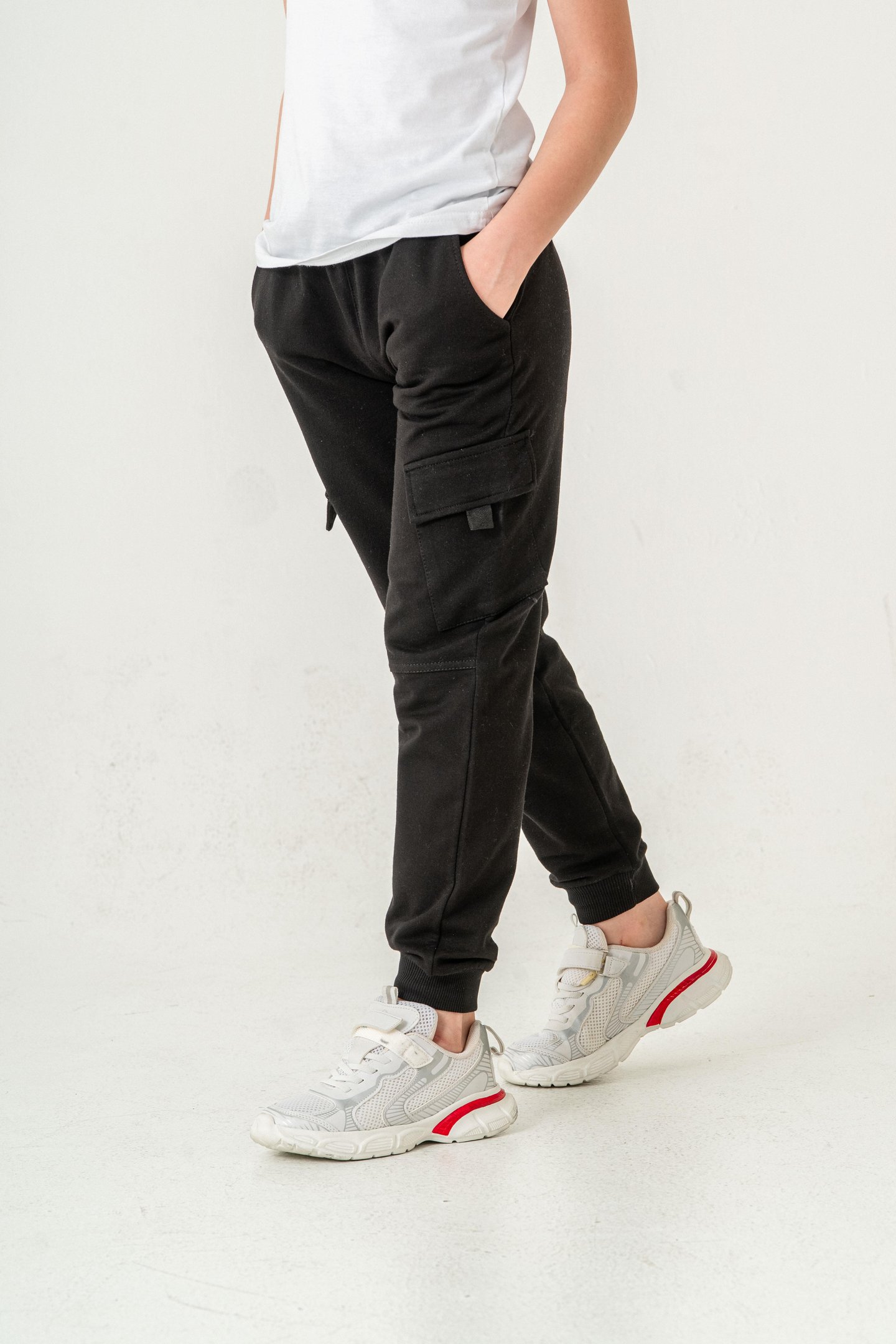 Çift Kargo Cepli Cep Kapagı Balıksırtlı Erkek Çocuk Eşofman Altı