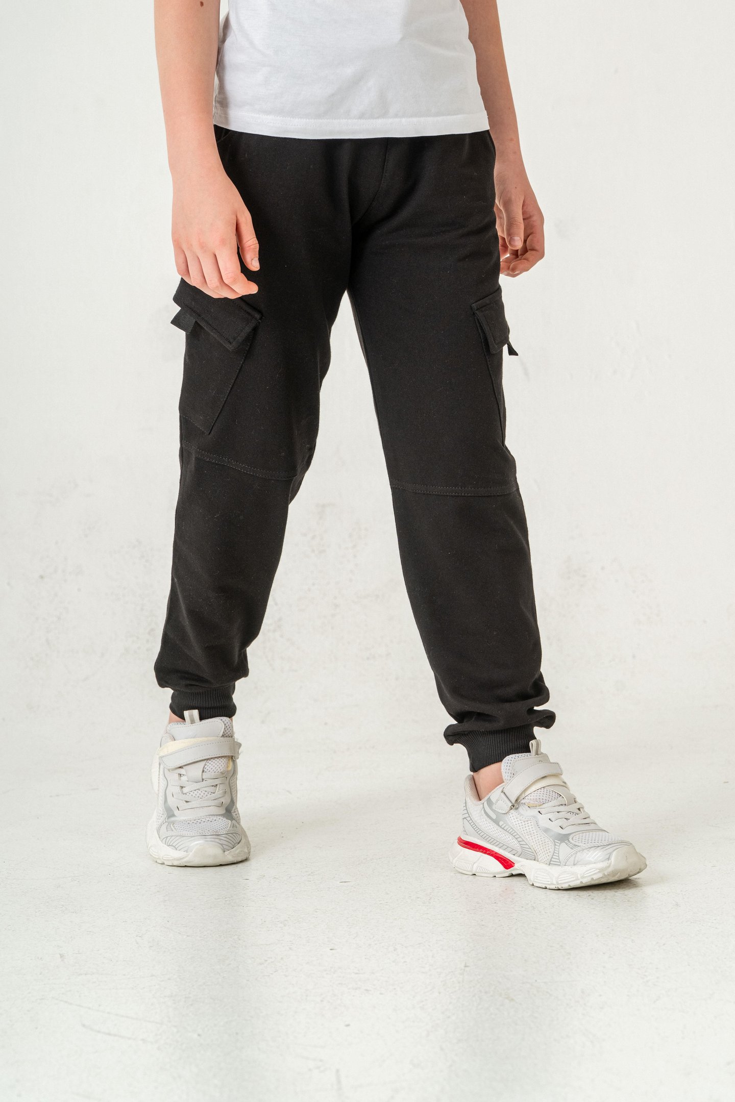 Çift Kargo Cepli Cep Kapagı Balıksırtlı Erkek Çocuk Eşofman Altı