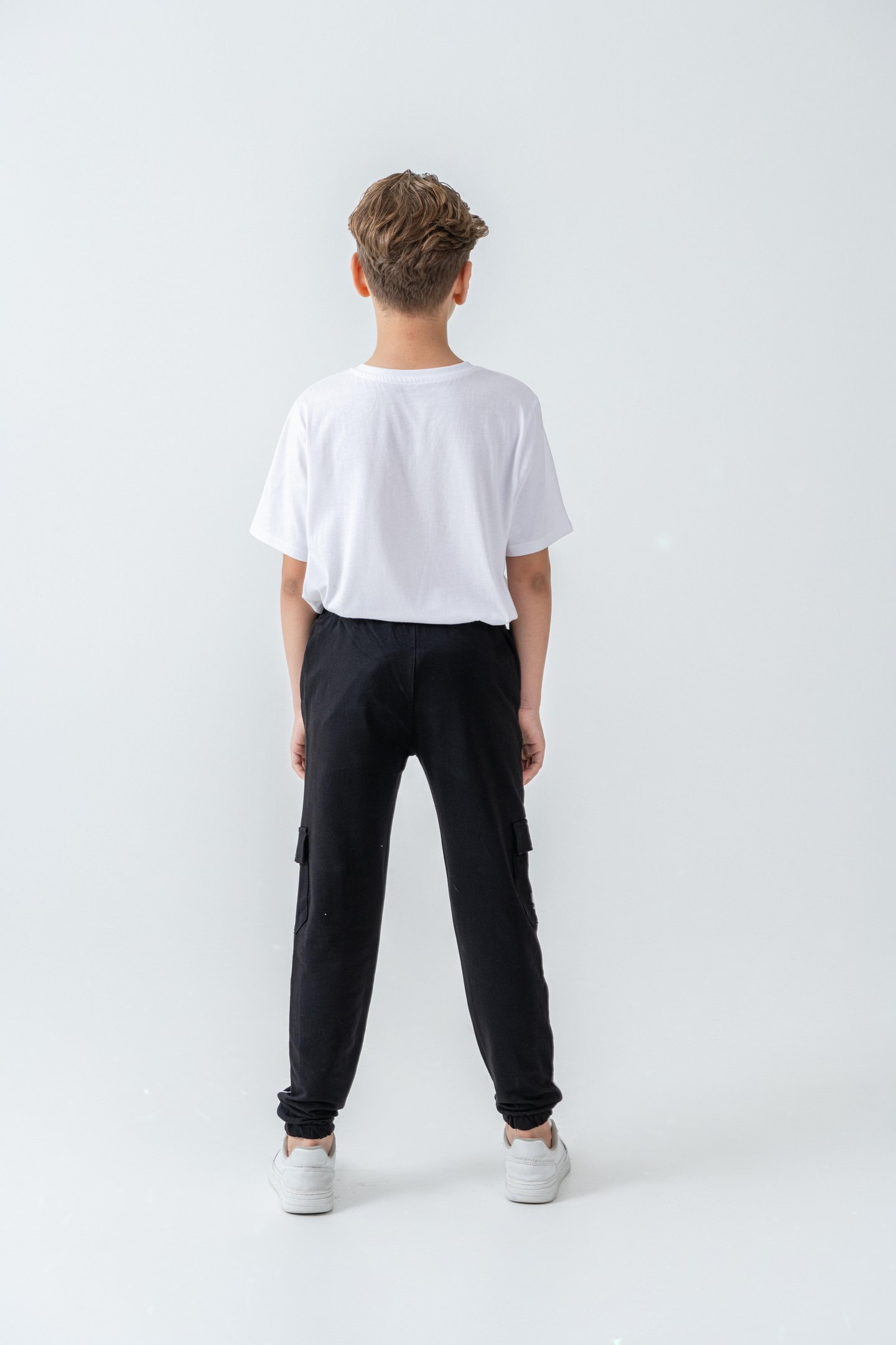 Çift Kargo Cepli Sağ Cep Baskılı Çift Bacak Biyeli Erkek Çocuk Eşofman Altı