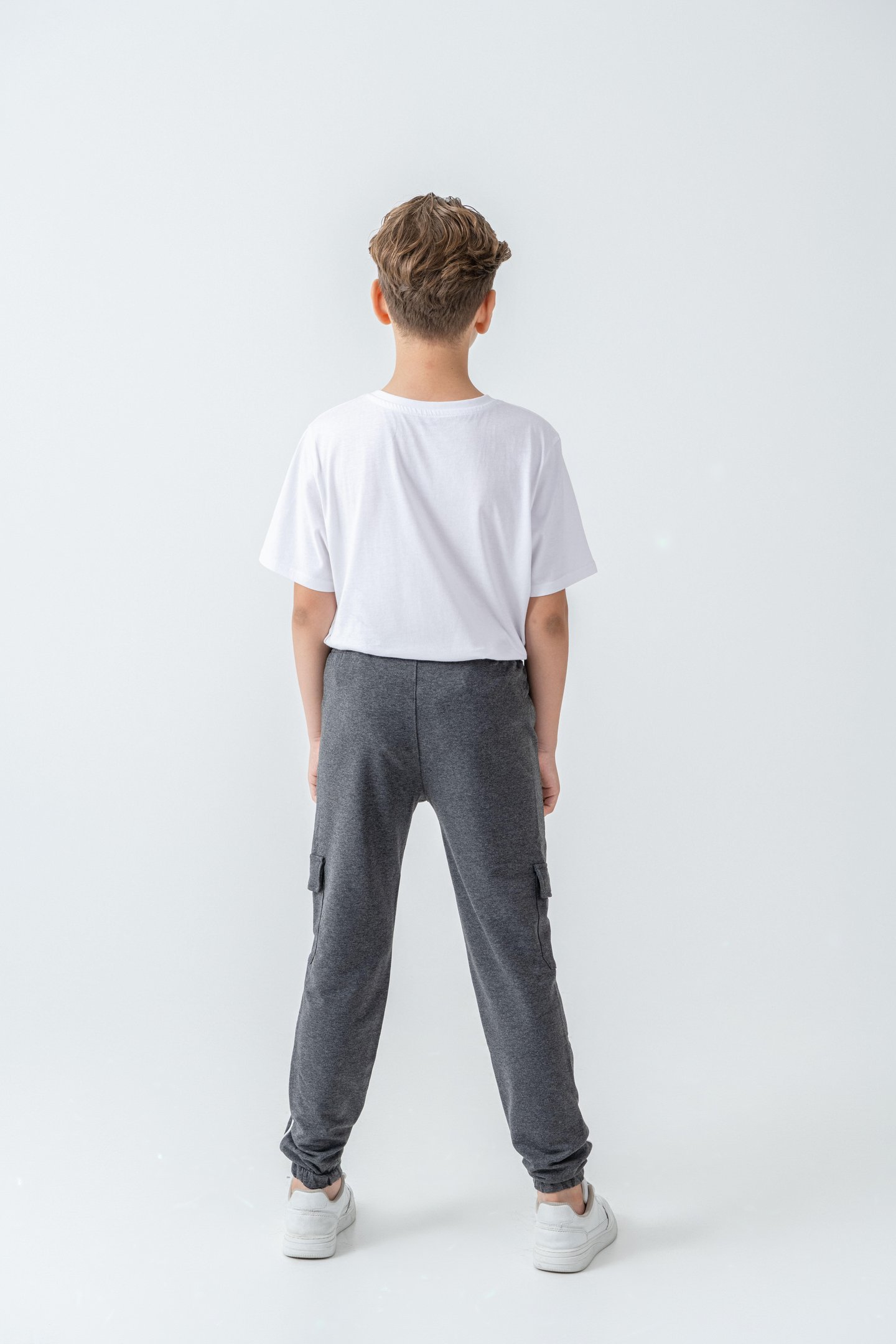 Çift Kargo Cepli Sağ Cep Baskılı Çift Bacak Biyeli Erkek Çocuk Eşofman Altı