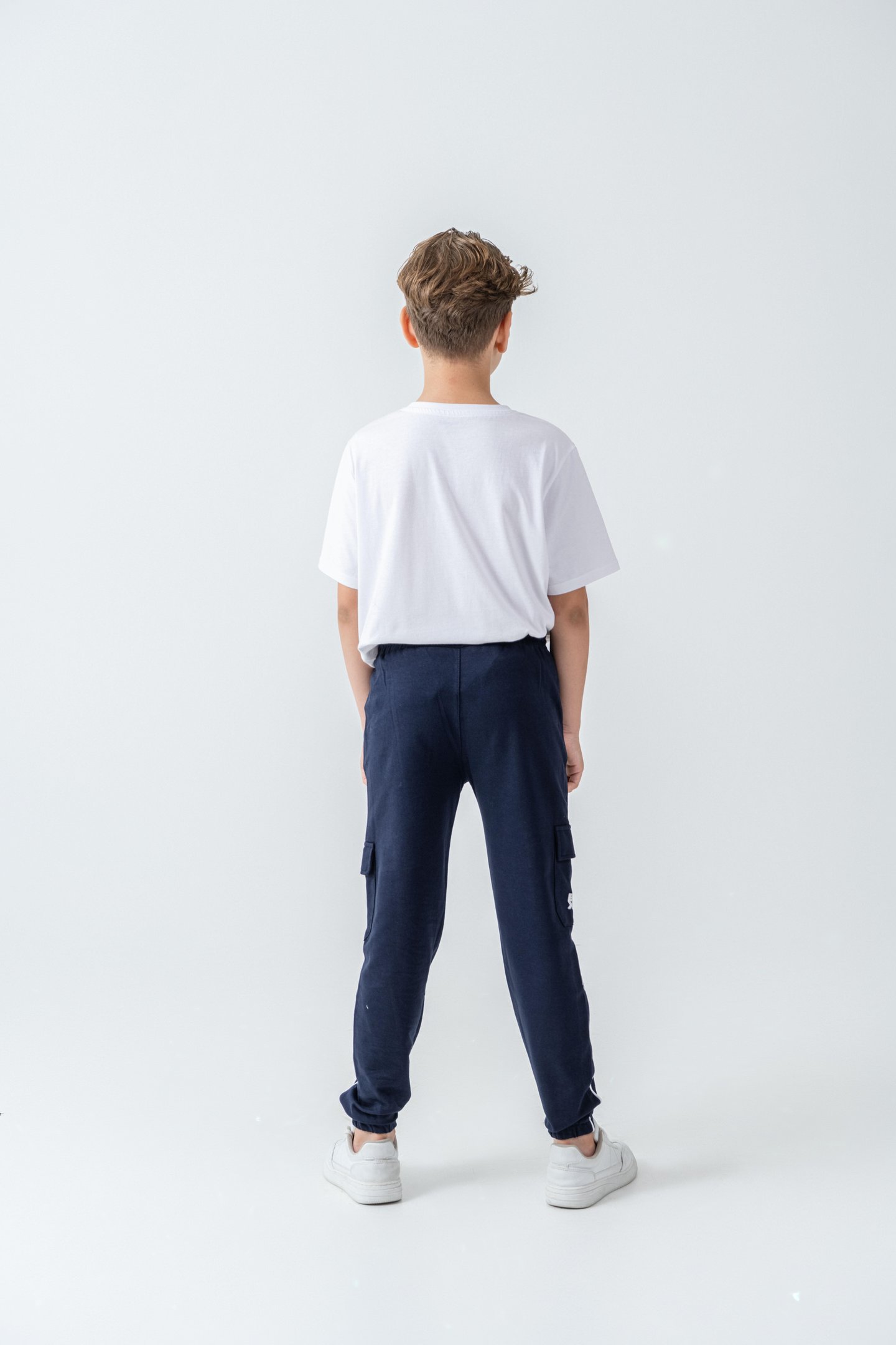 Çift Kargo Cepli Sağ Cep Baskılı Çift Bacak Biyeli Erkek Çocuk Eşofman Altı