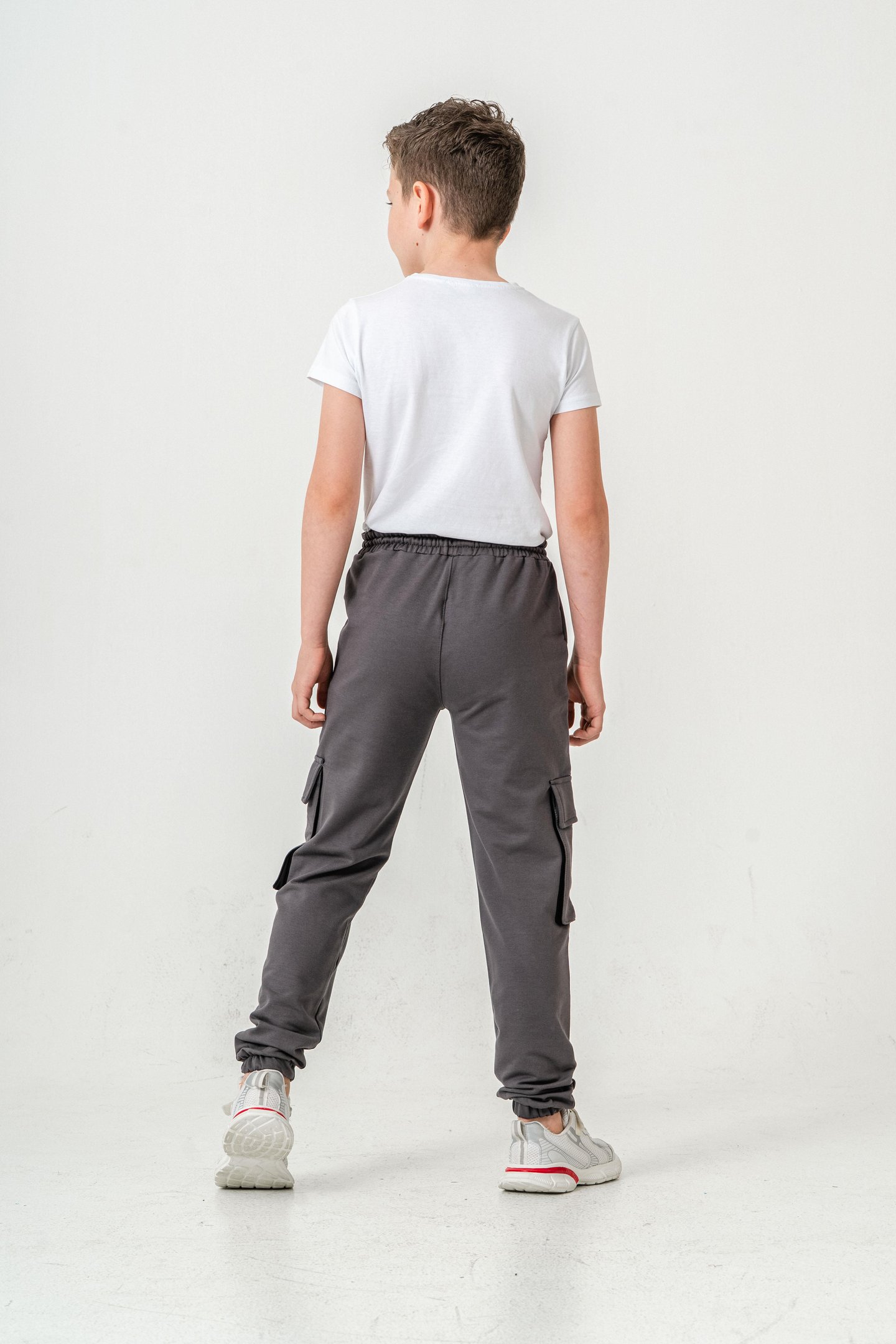 Çift Kargo Cepli Sol Cep Kapagı Armalı Erkek Çoçuk Eşofman Altı