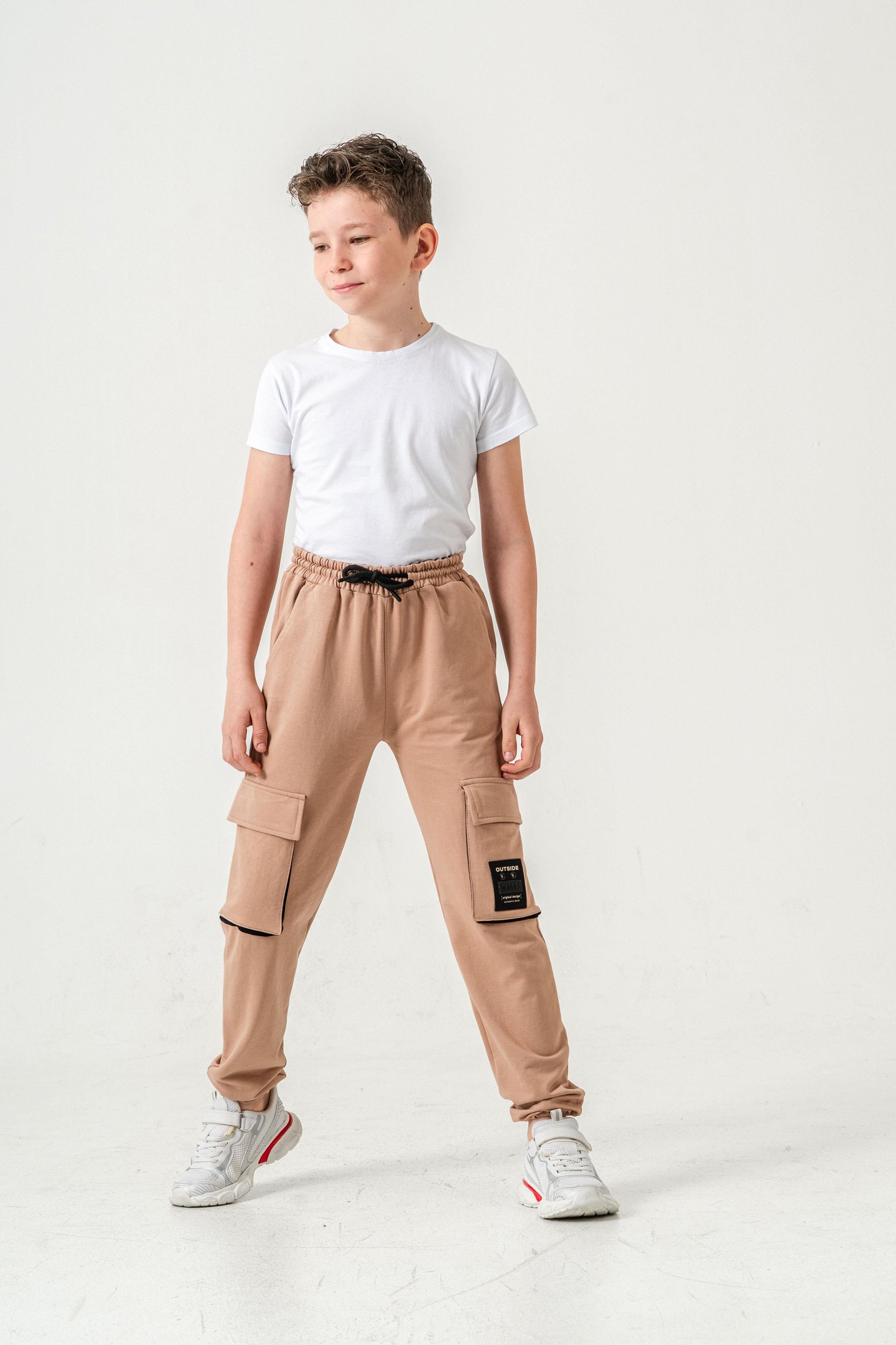 Çift Kargo Cepli Sol Cep Kapagı Armalı Erkek Çoçuk Eşofman Altı