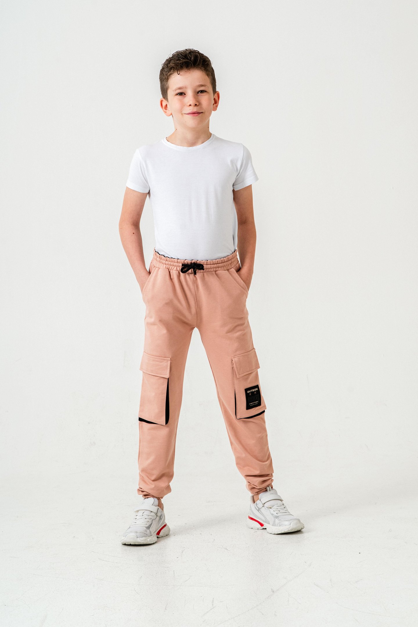 Çift Kargo Cepli Sol Cep Kapagı Armalı Erkek Çoçuk Eşofman Altı