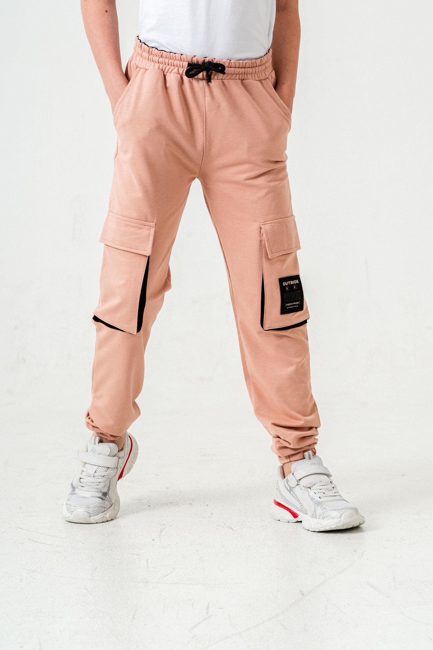 Çift Kargo Cepli Sol Cep Kapagı Armalı Erkek Çoçuk Eşofman Altı