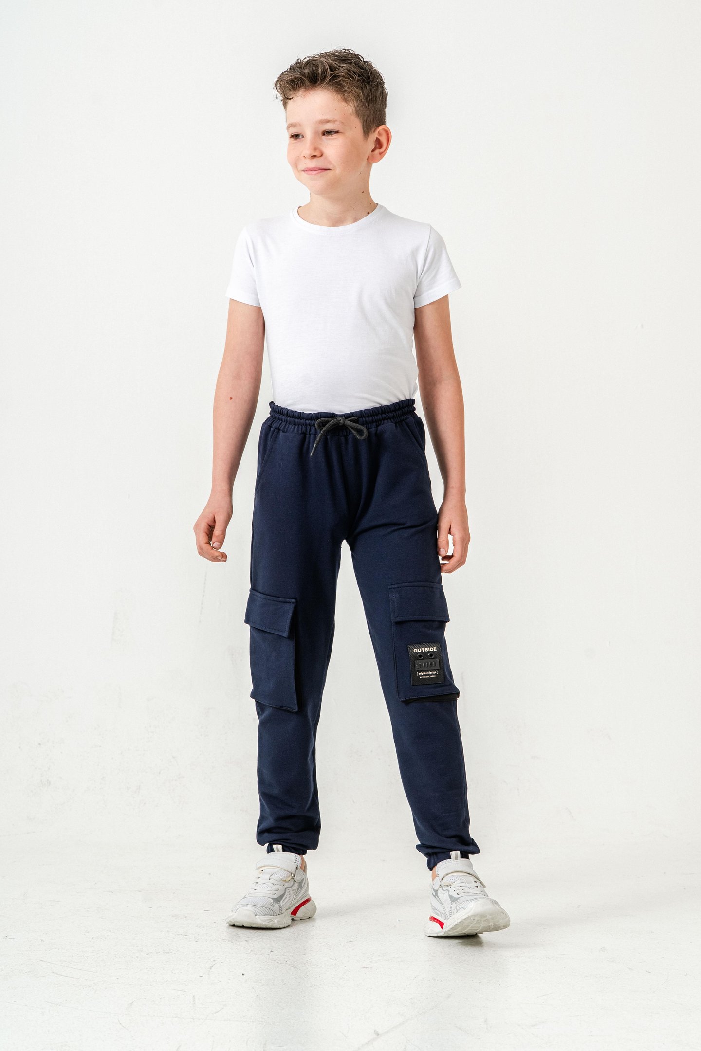 Çift Kargo Cepli Sol Cep Kapagı Armalı Erkek Çoçuk Eşofman Altı