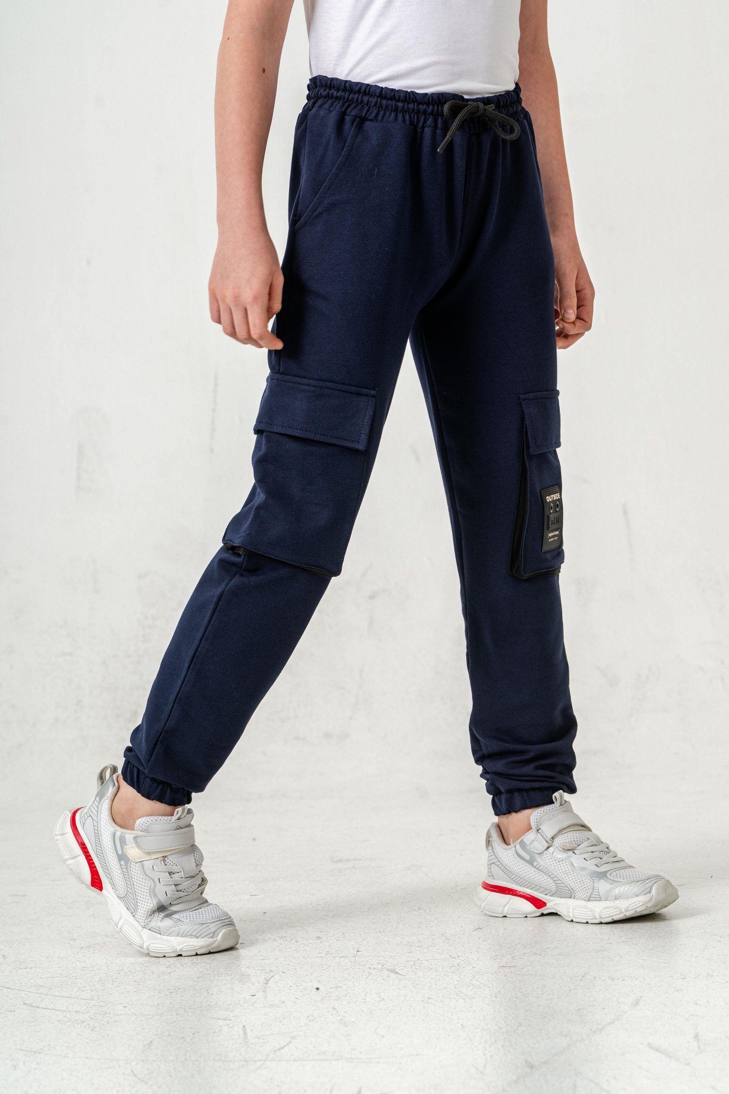 Çift Kargo Cepli Sol Cep Kapagı Armalı Erkek Çoçuk Eşofman Altı