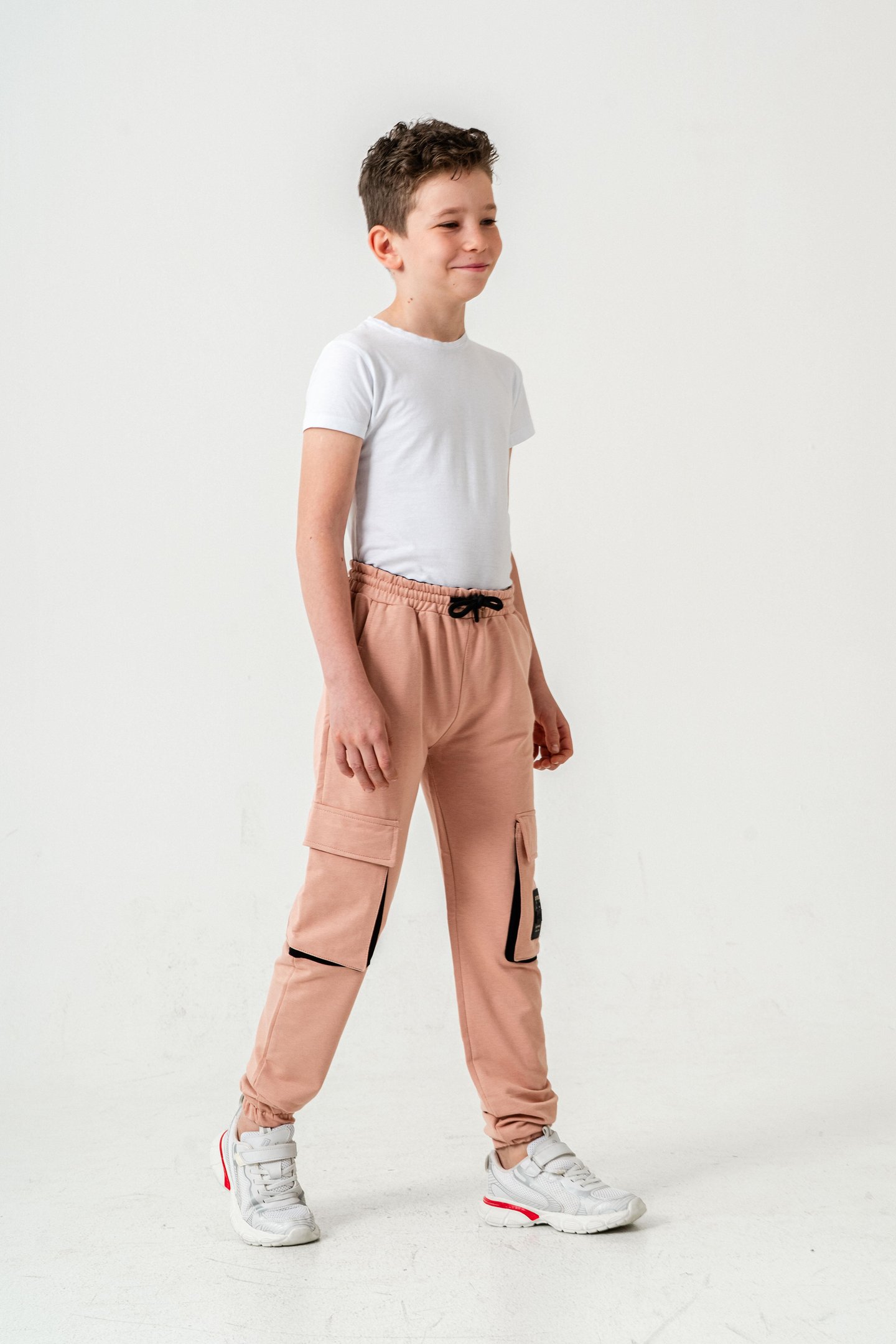 Çift Kargo Cepli Sol Cep Kapagı Armalı Erkek Çoçuk Eşofman Altı