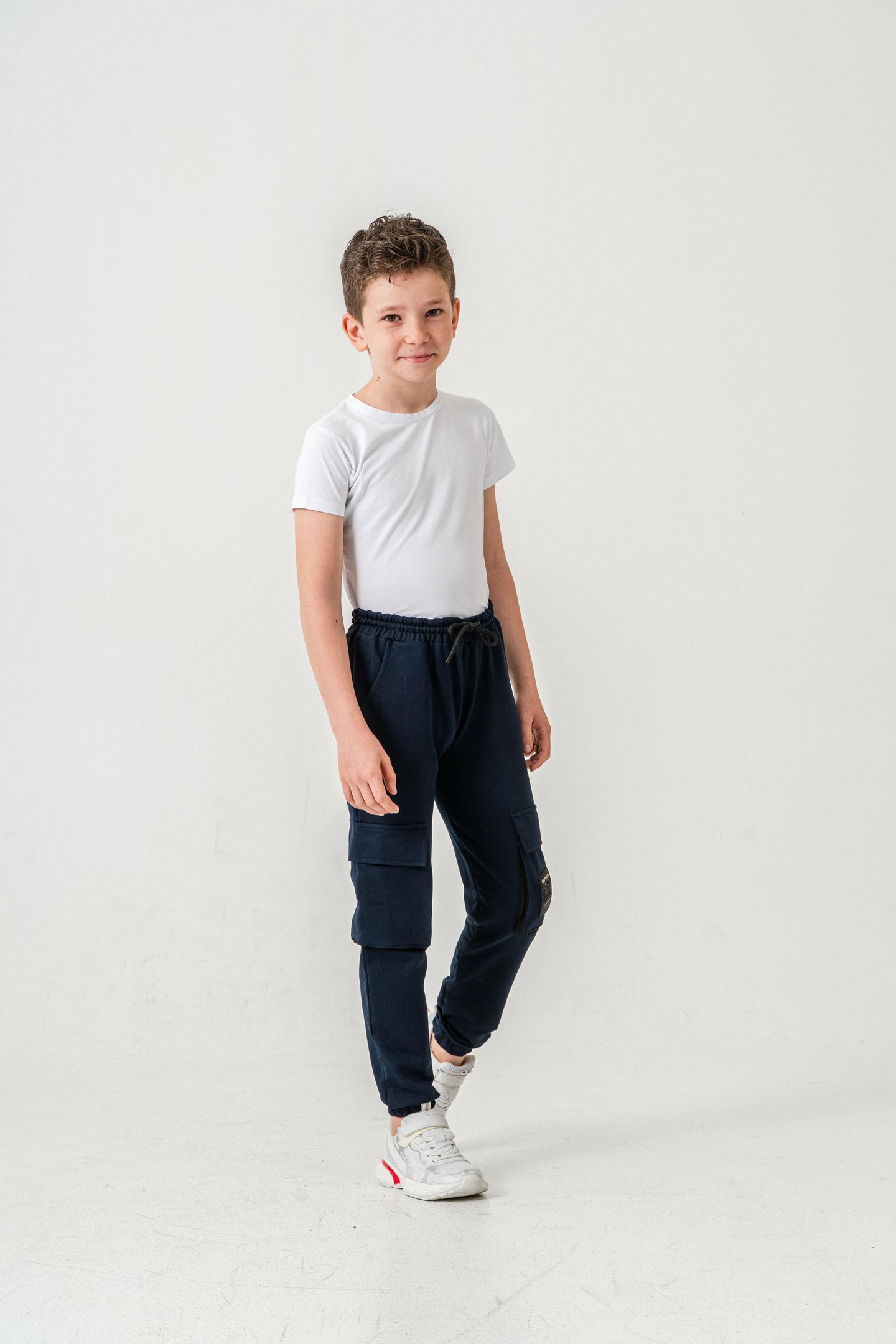 Çift Kargo Cepli Sol Cep Kapagı Armalı Erkek Çoçuk Eşofman Altı