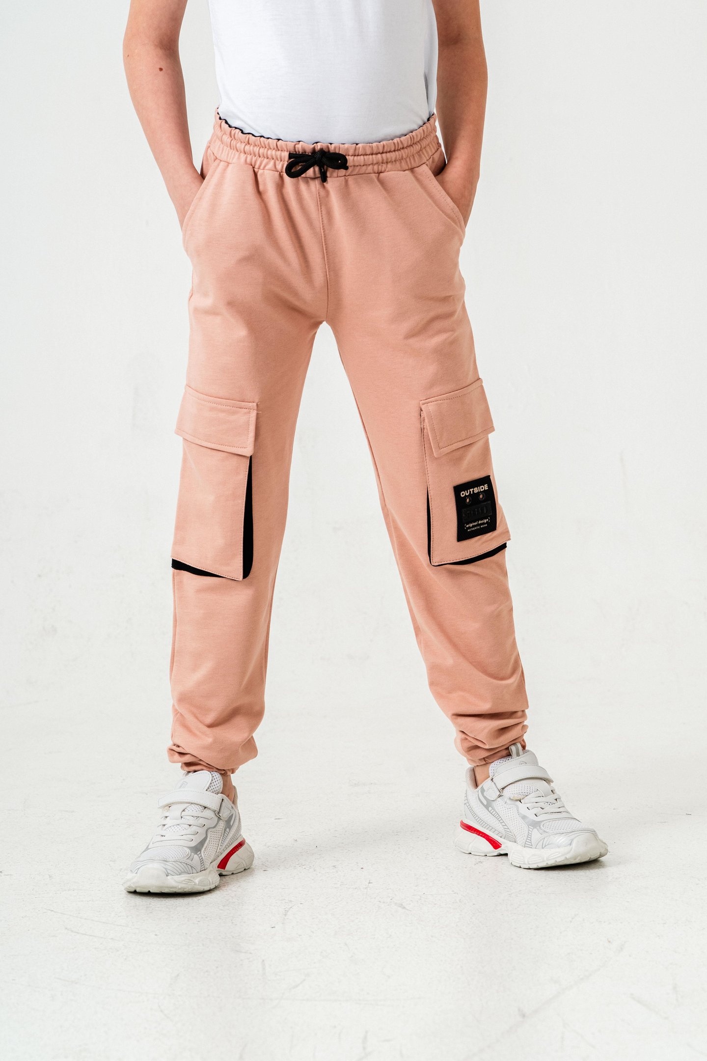 Çift Kargo Cepli Sol Cep Kapagı Armalı Erkek Çoçuk Eşofman Altı