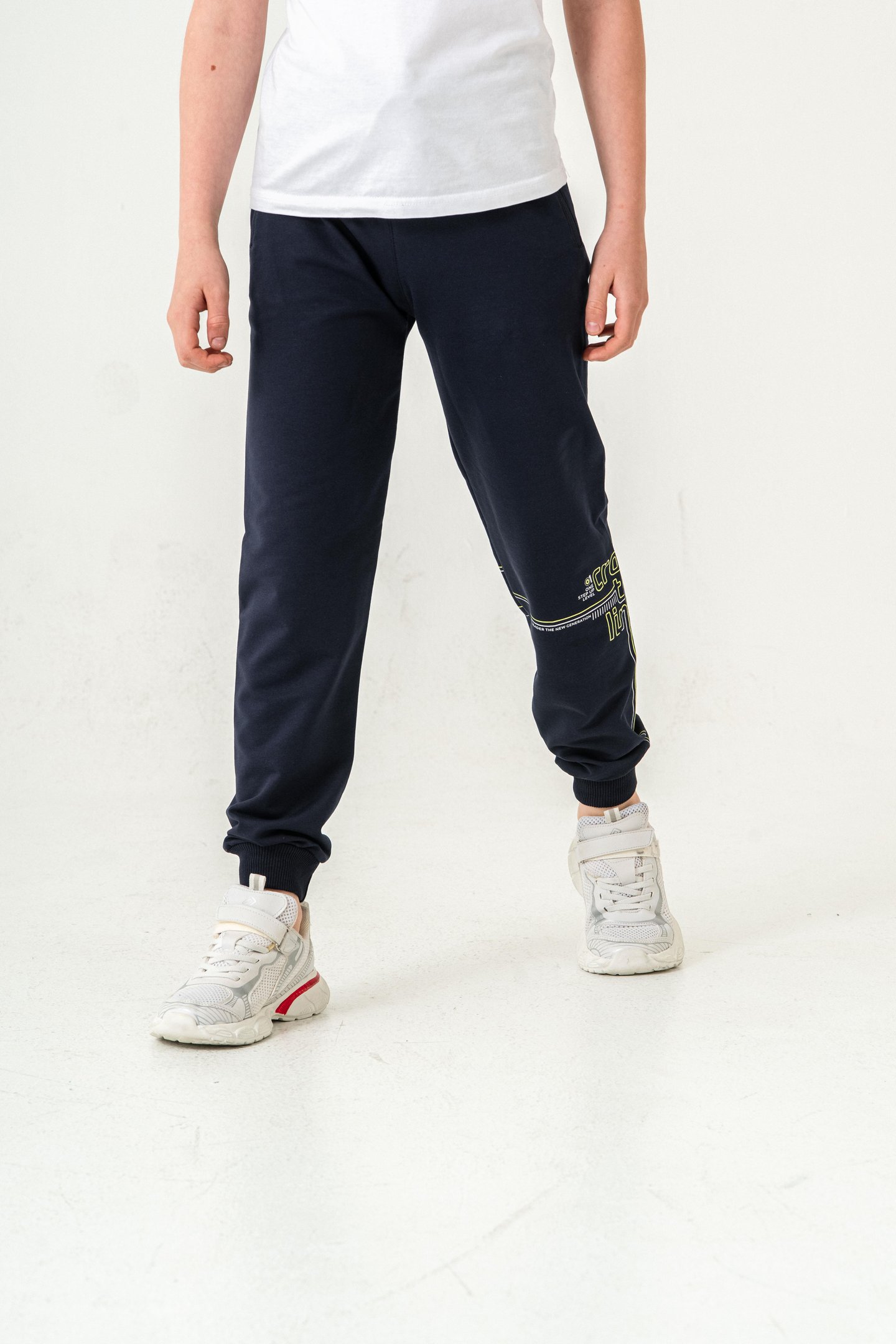 Croos The Lines Baskılı Cepler Fermuarlı Erkek Çocuk Eşofman Altı