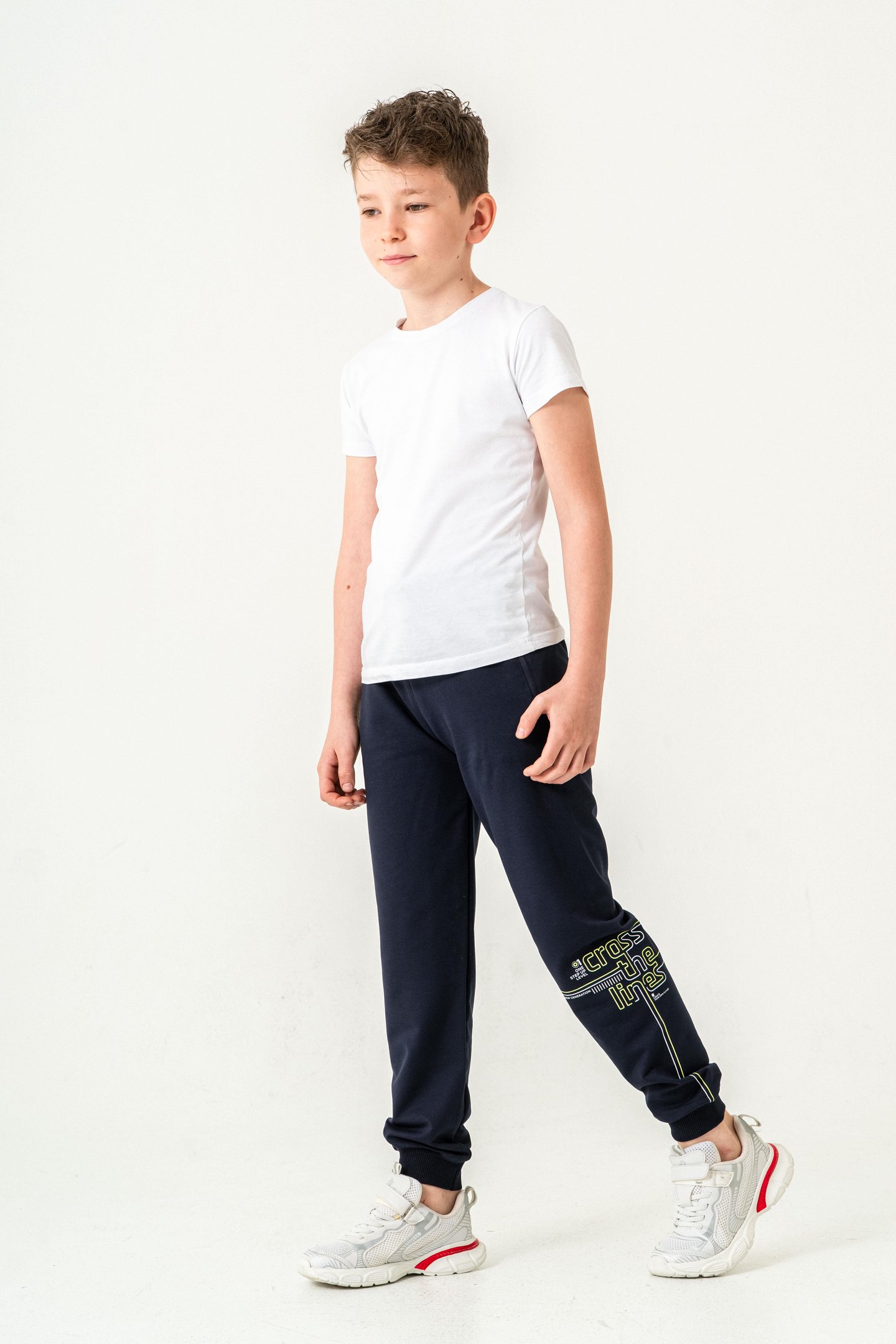 Croos The Lines Baskılı Cepler Fermuarlı Erkek Çocuk Eşofman Altı