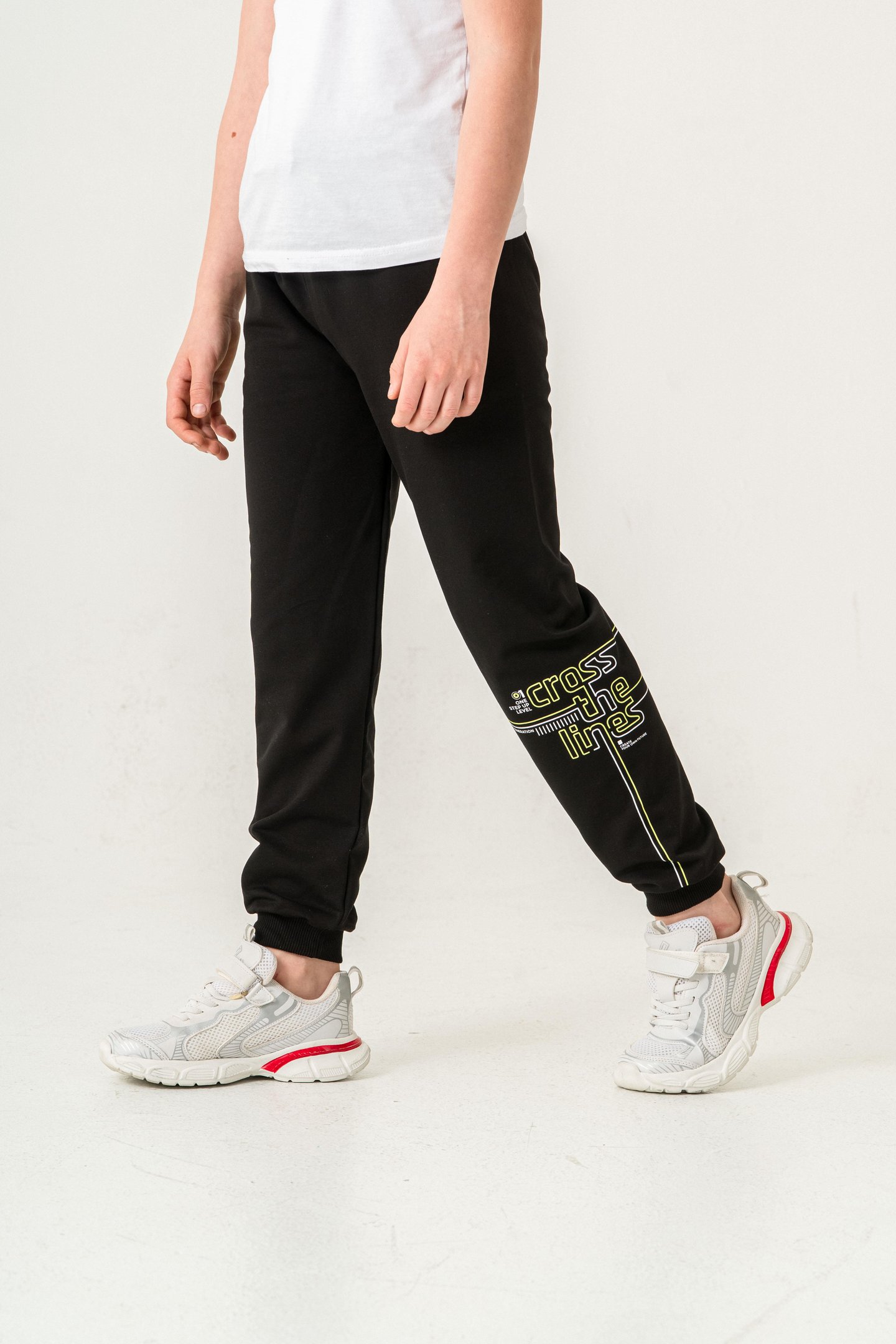 Croos The Lines Baskılı Cepler Fermuarlı Erkek Çocuk Eşofman Altı