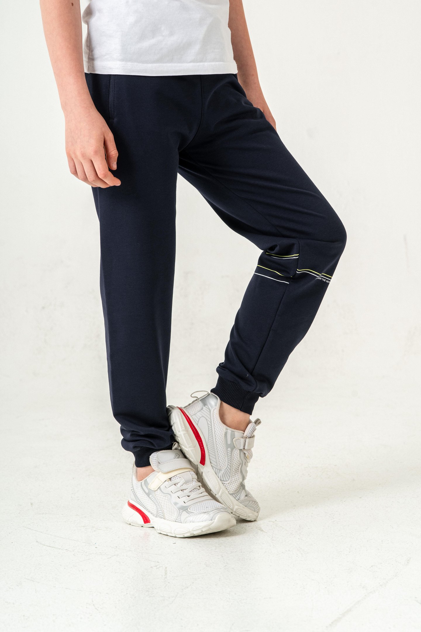 Croos The Lines Baskılı Cepler Fermuarlı Erkek Çocuk Eşofman Altı