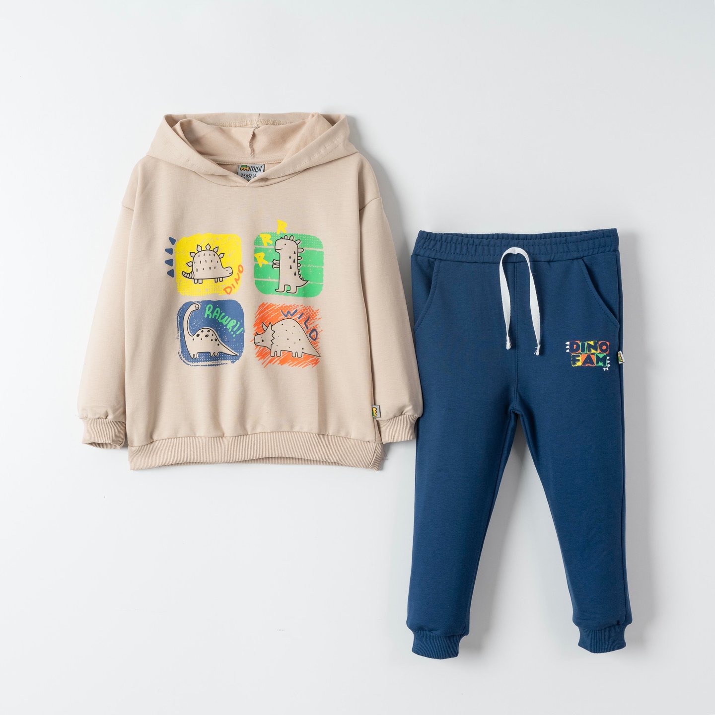 Dino Fam Baskılı Erkek Çocuk Sweatshirt Eşofman Takımı