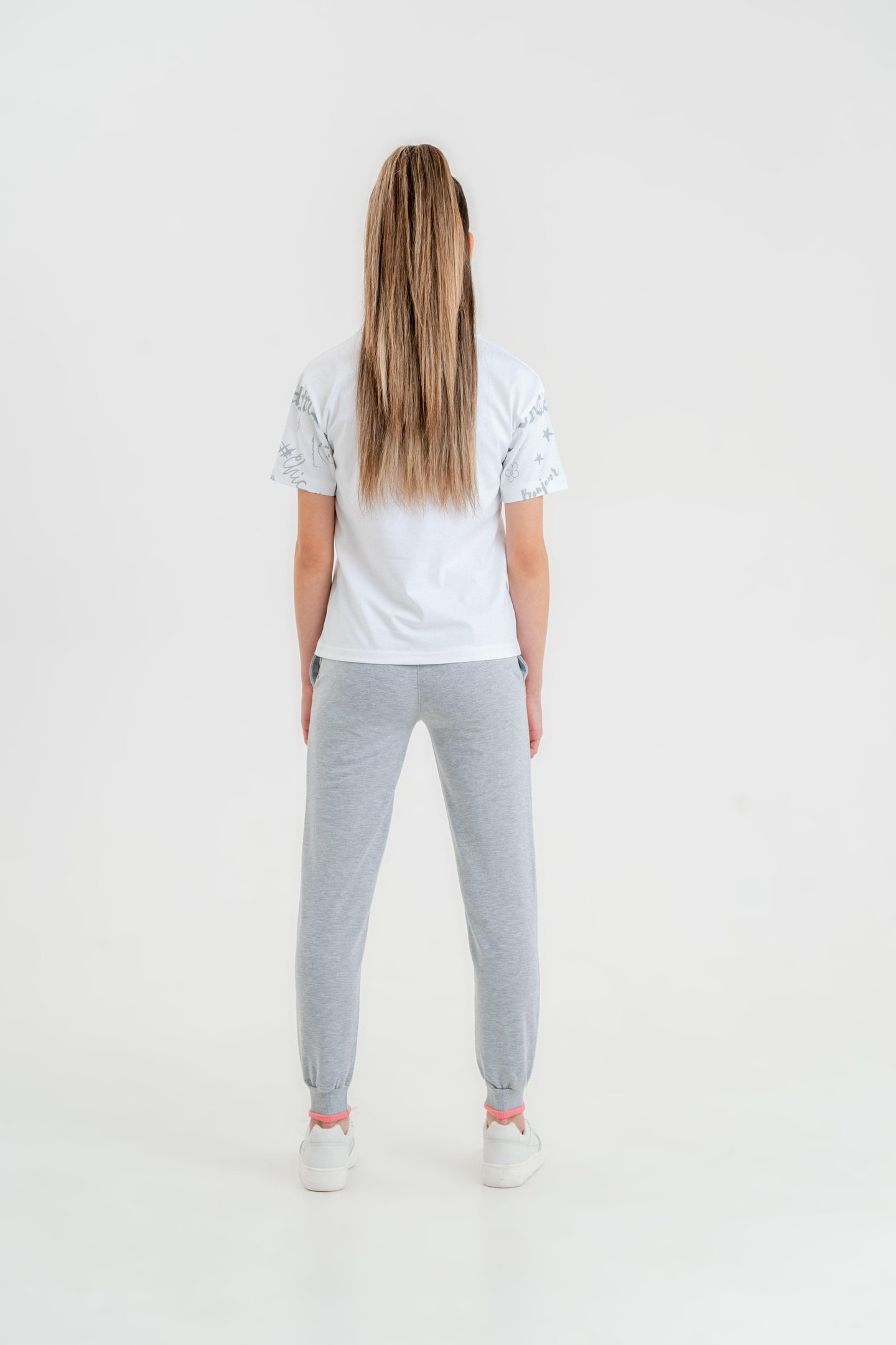 Dreams Bonjour Baskılı Kız Çocuk T-shirt Eşofman Altı Alt Üst Takımı