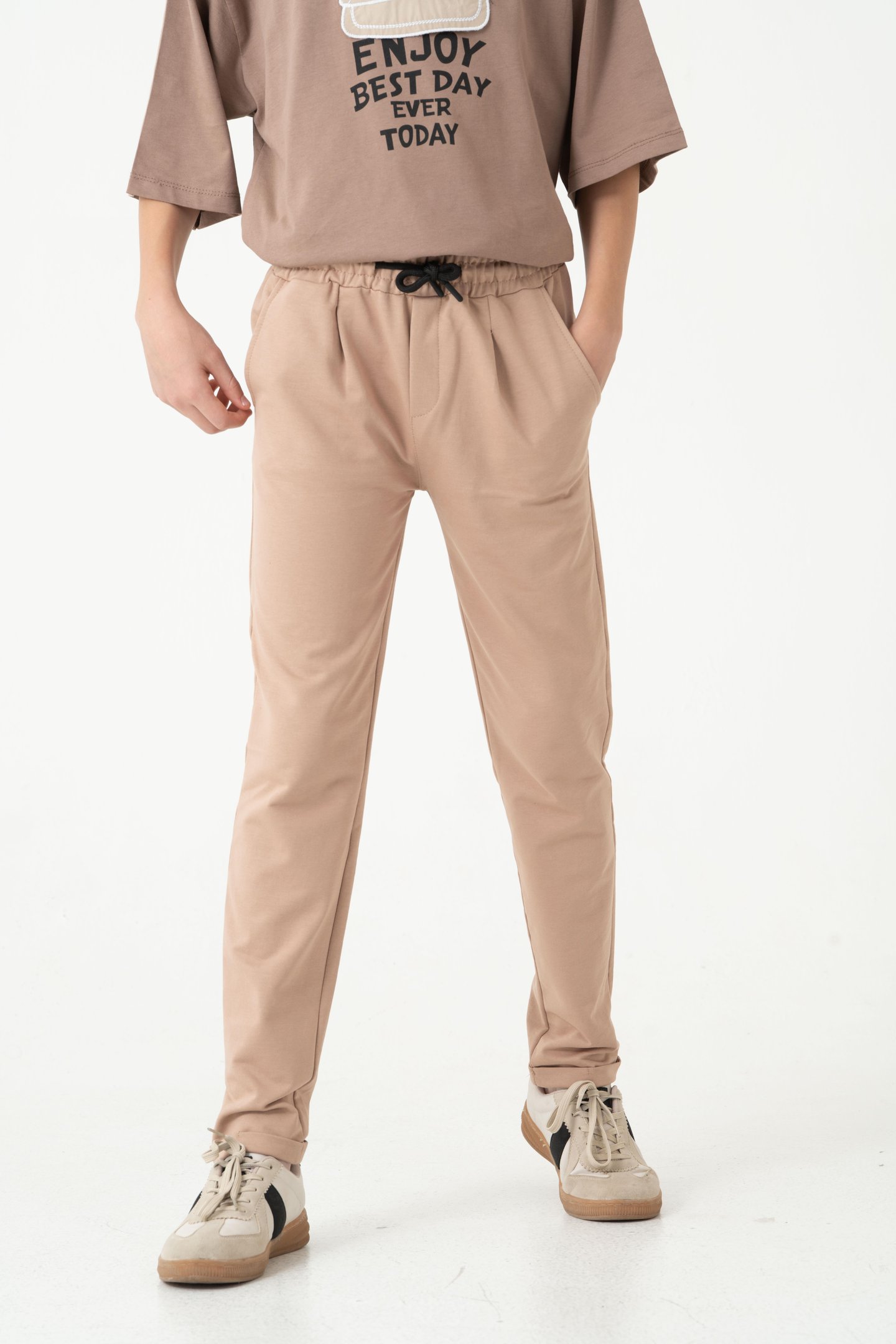 Duble Paça Kemer Düğmeli Erkek Çocuk Eşofman Altı