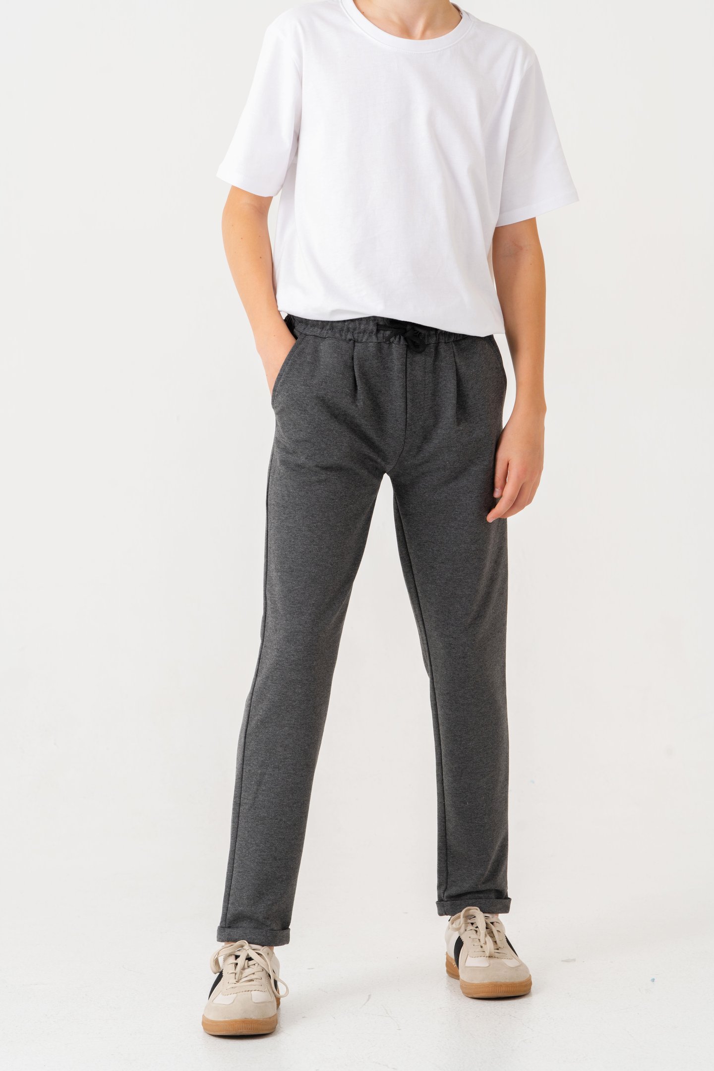 Duble Paça Kemer Düğmeli Erkek Çocuk Eşofman Altı