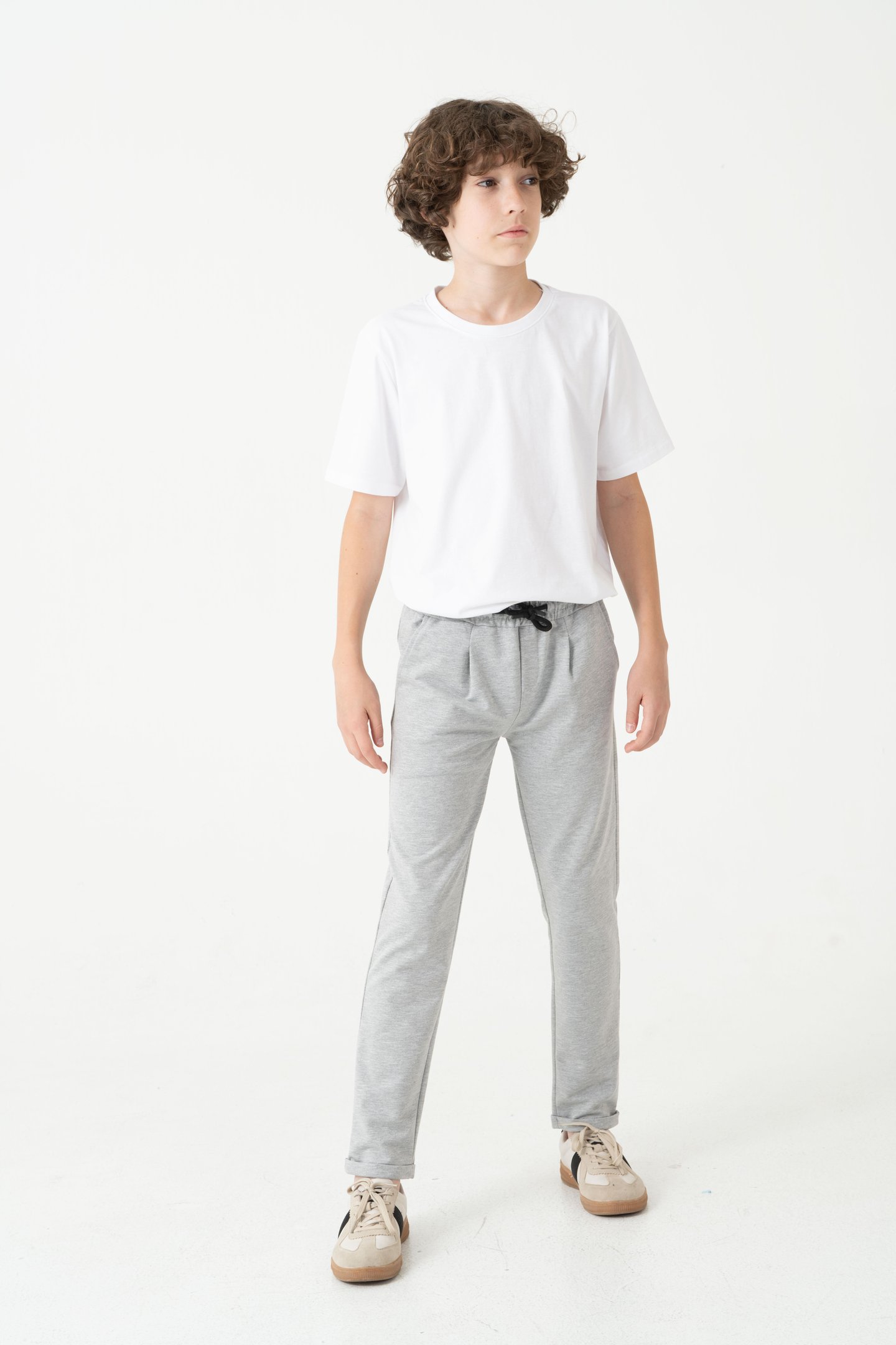 Duble Paça Kemer Düğmeli Erkek Çocuk Eşofman Altı