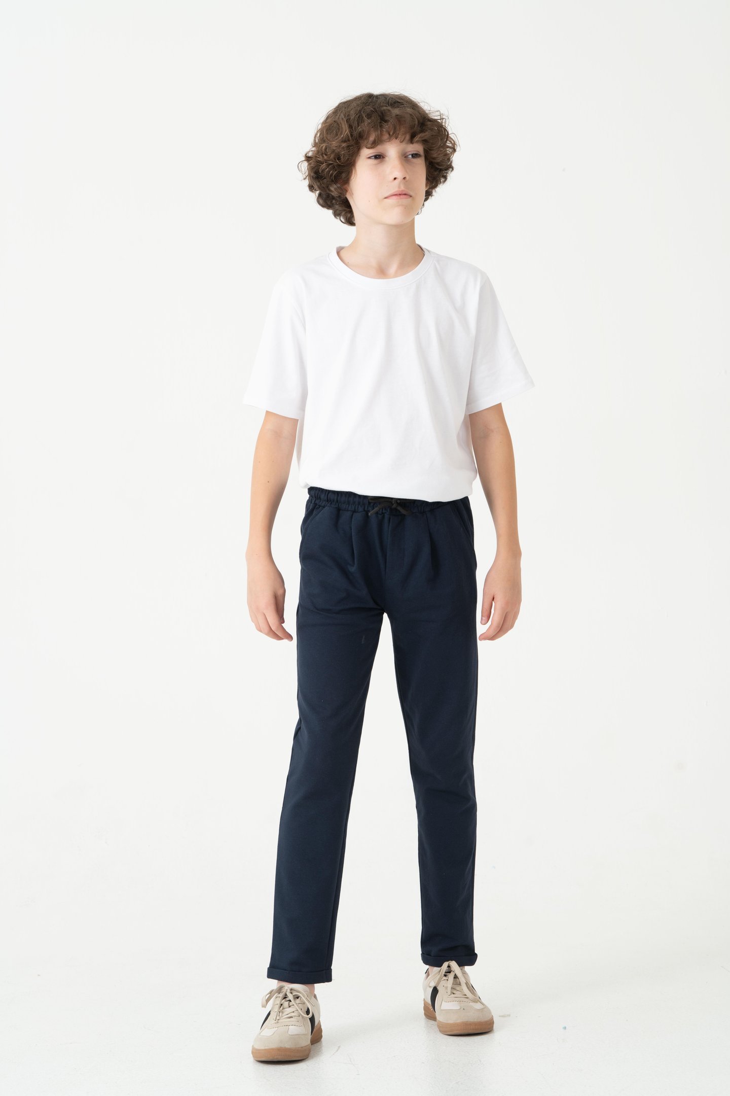 Duble Paça Kemer Düğmeli Erkek Çocuk Eşofman Altı