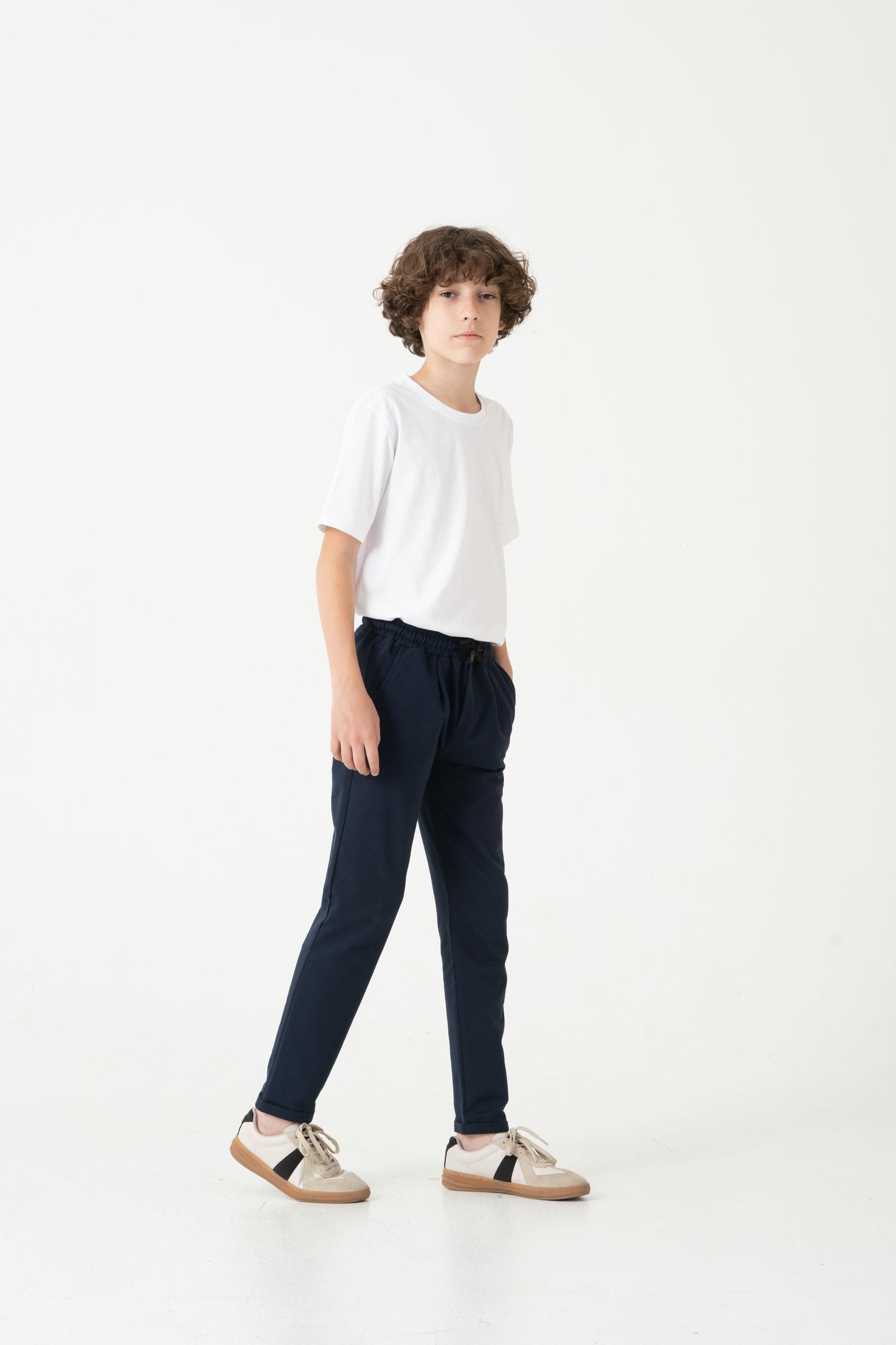 Duble Paça Kemer Düğmeli Erkek Çocuk Eşofman Altı