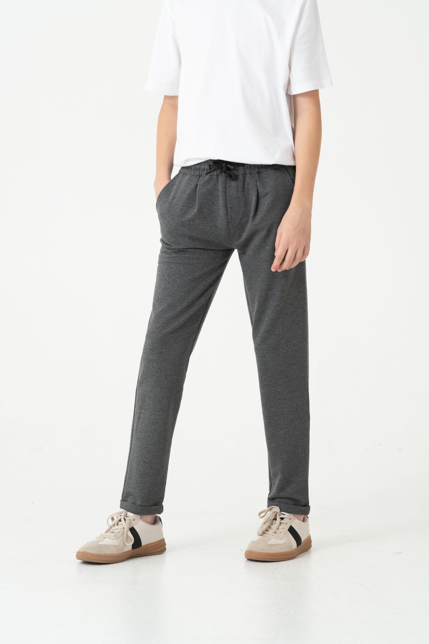 Duble Paça Kemer Düğmeli Erkek Çocuk Eşofman Altı