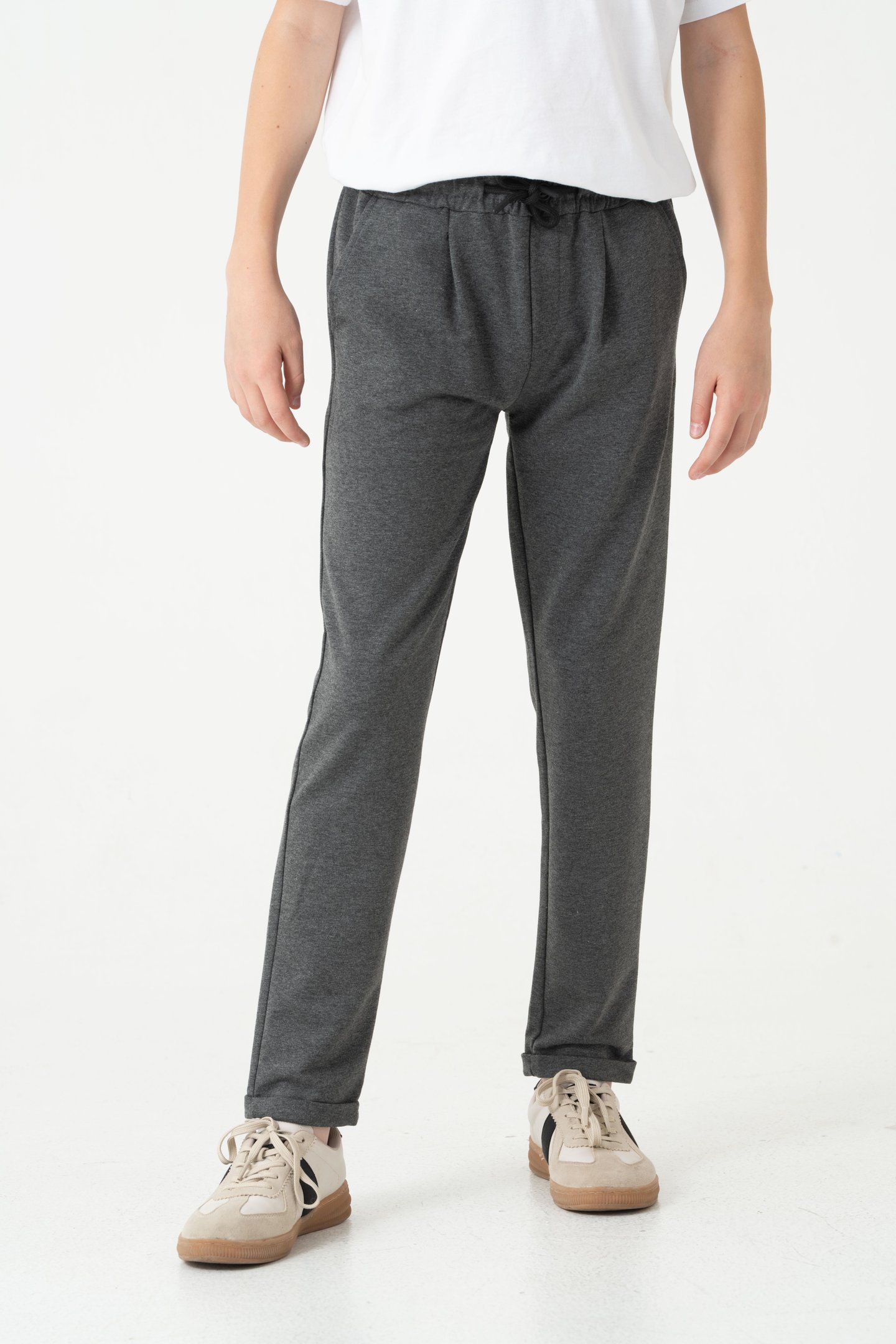 Duble Paça Kemer Düğmeli Erkek Çocuk Eşofman Altı