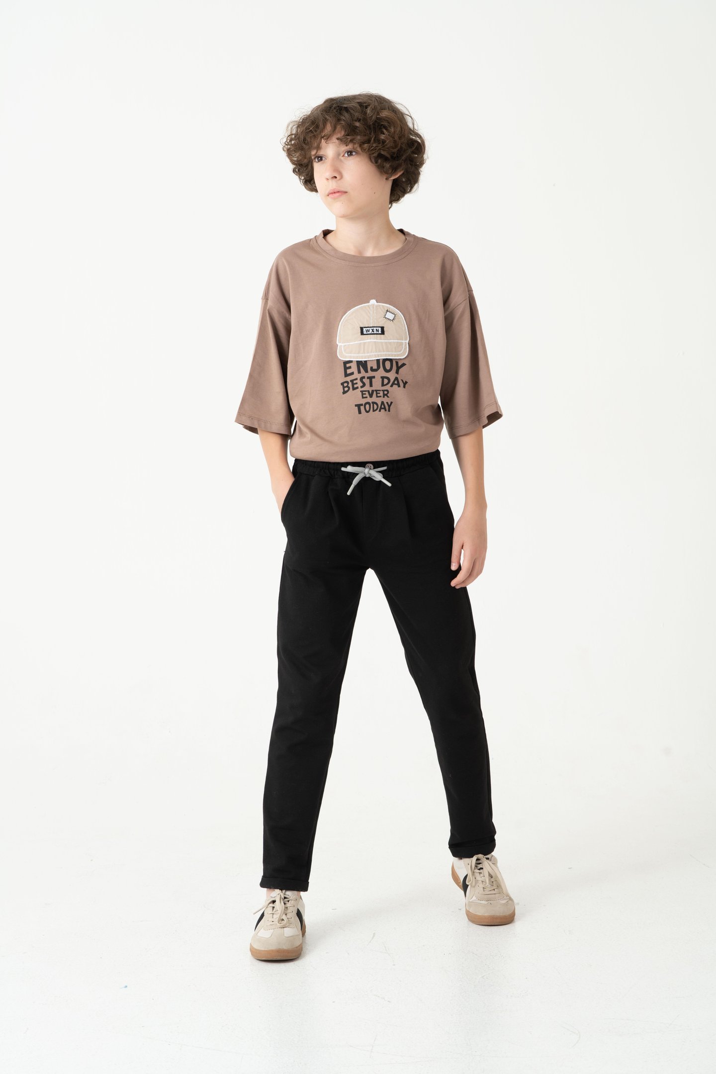 Duble Paça Kemer Düğmeli Erkek Çocuk Eşofman Altı