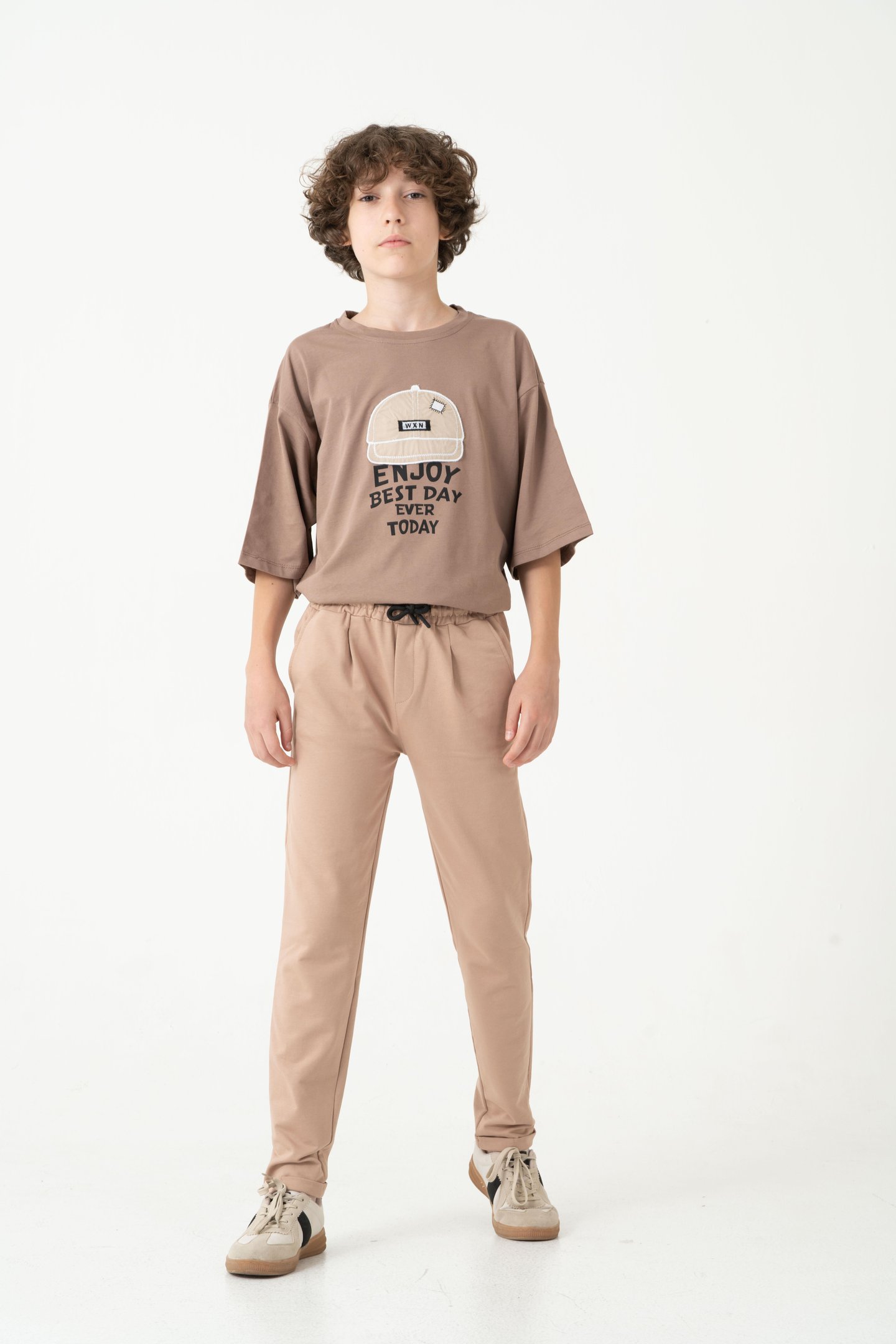 Duble Paça Kemer Düğmeli Erkek Çocuk Eşofman Altı