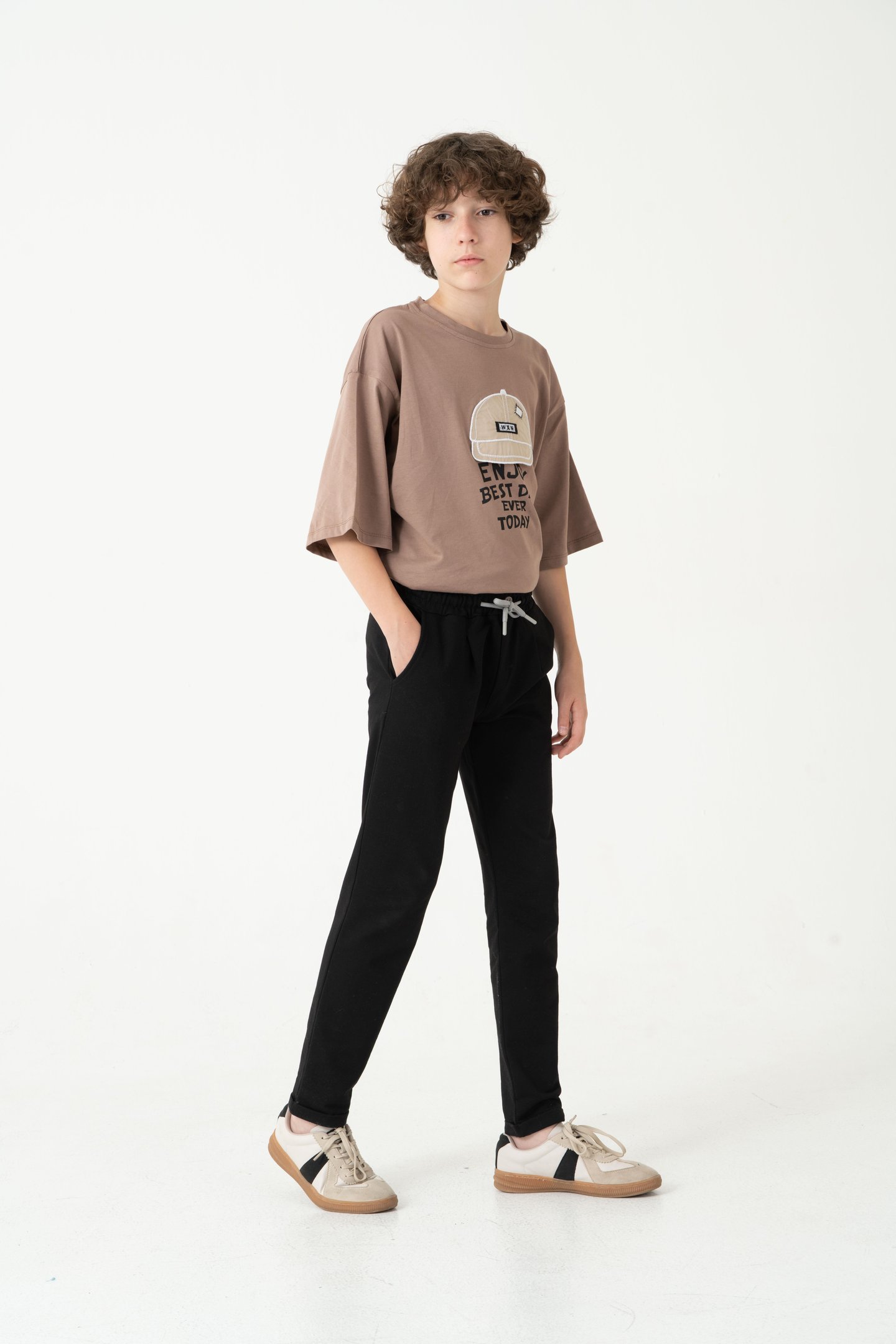 Duble Paça Kemer Düğmeli Erkek Çocuk Eşofman Altı