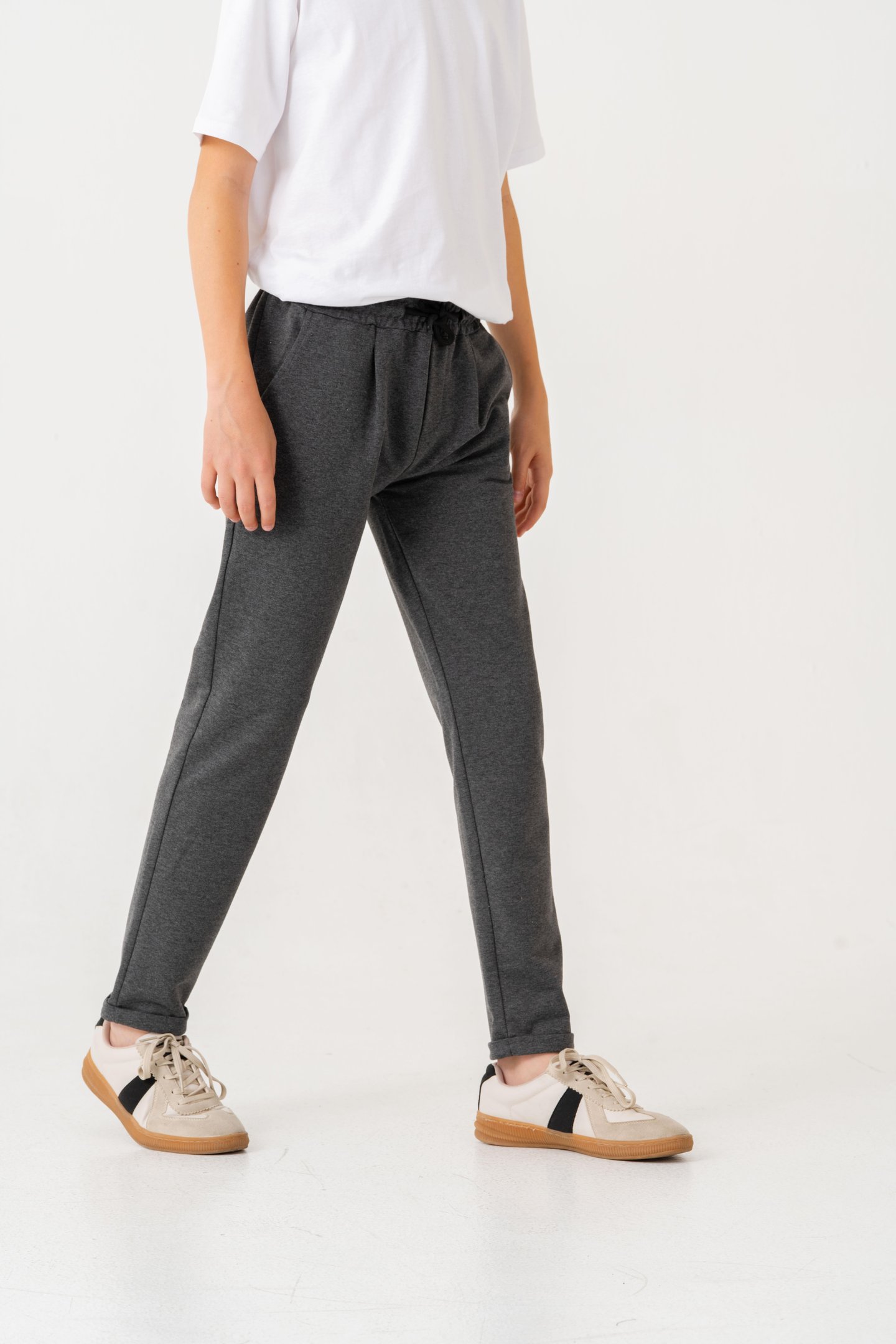 Duble Paça Kemer Düğmeli Erkek Çocuk Eşofman Altı