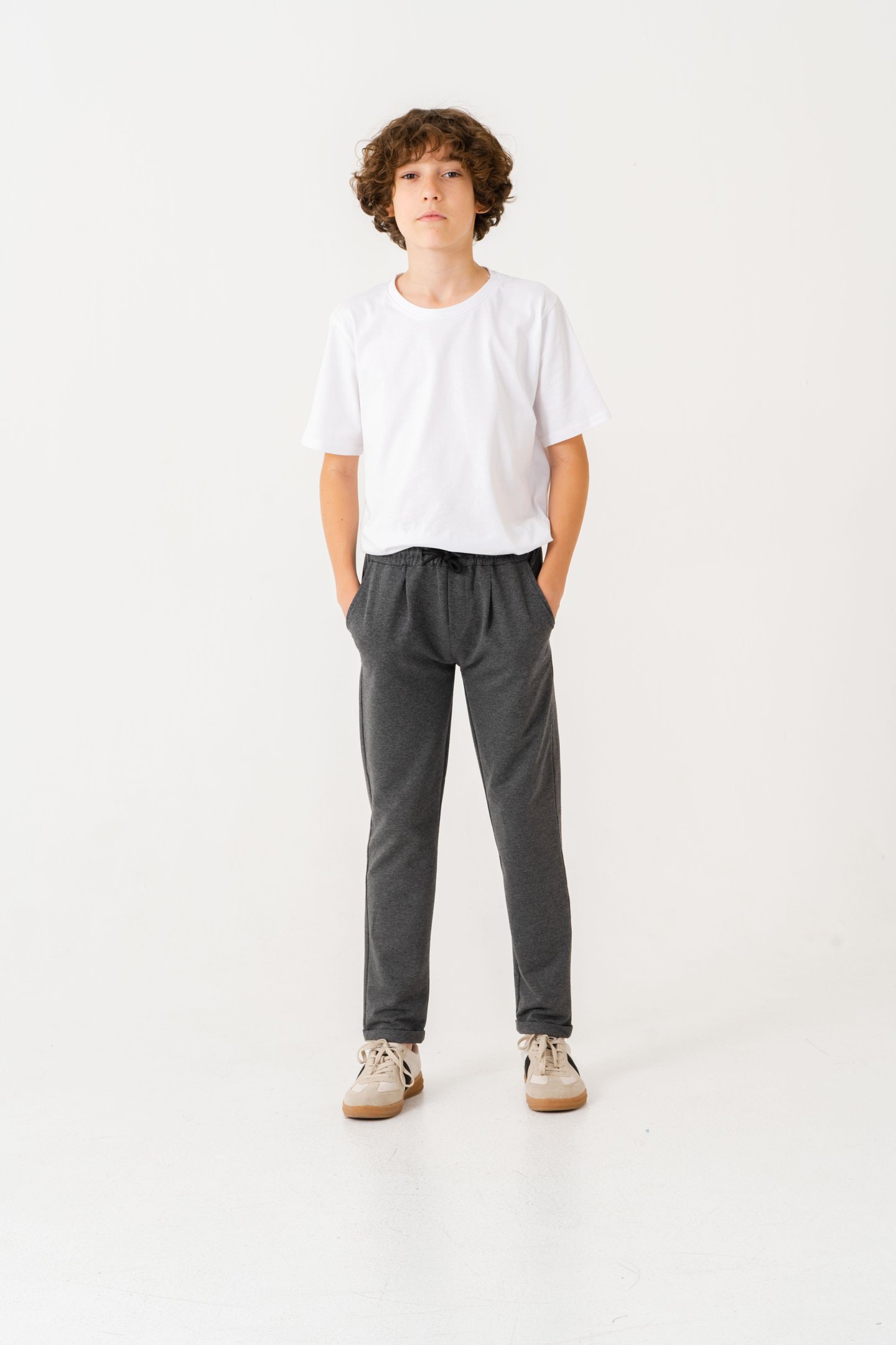 Duble Paça Kemer Düğmeli Erkek Çocuk Eşofman Altı