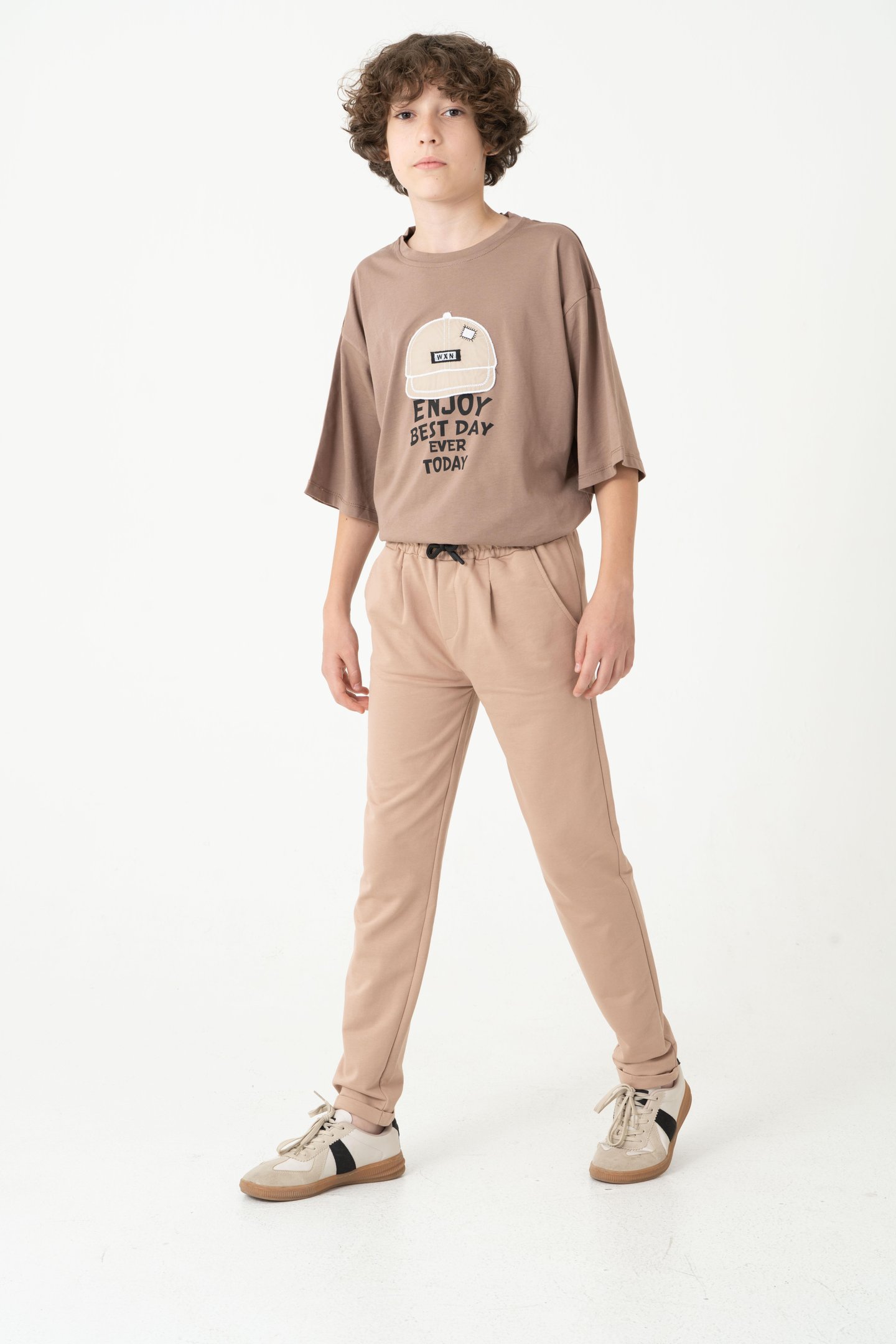 Duble Paça Kemer Düğmeli Erkek Çocuk Eşofman Altı