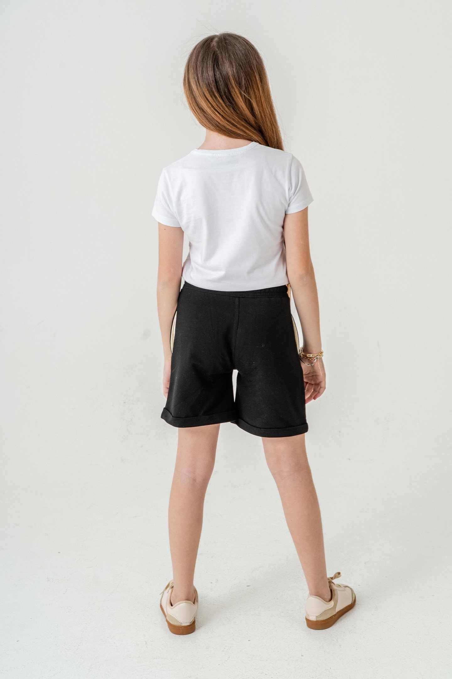 Duble Paça Kemer Kordonlu Kız Çocuk Şort