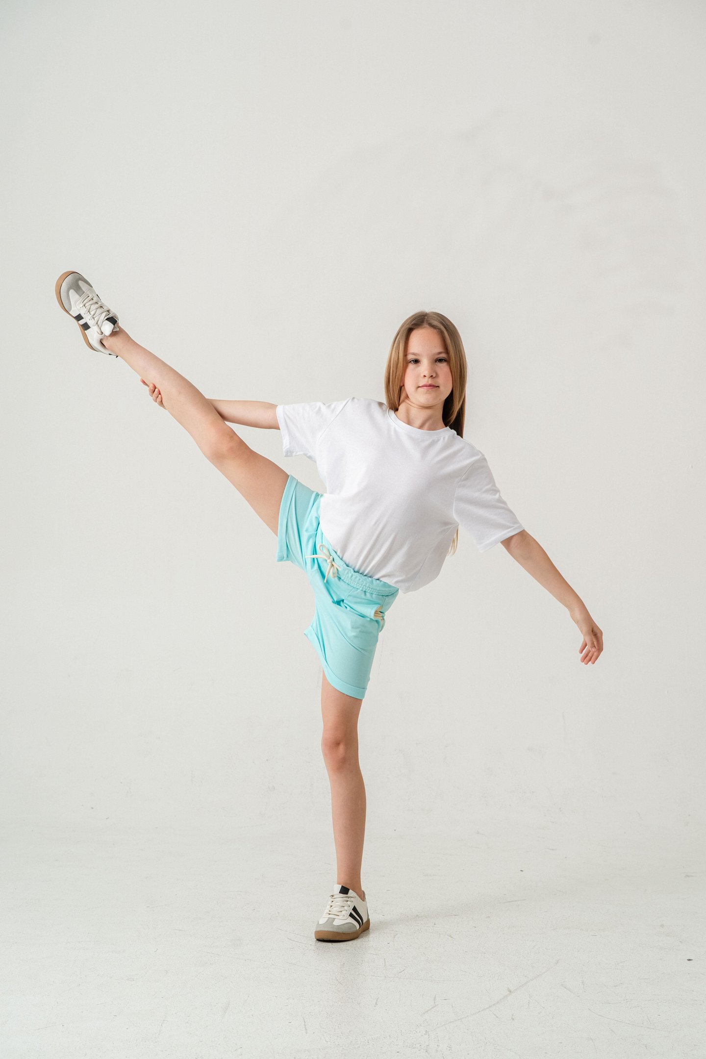 Duble Paça Kemer Kordonlu Kız Çocuk Şort