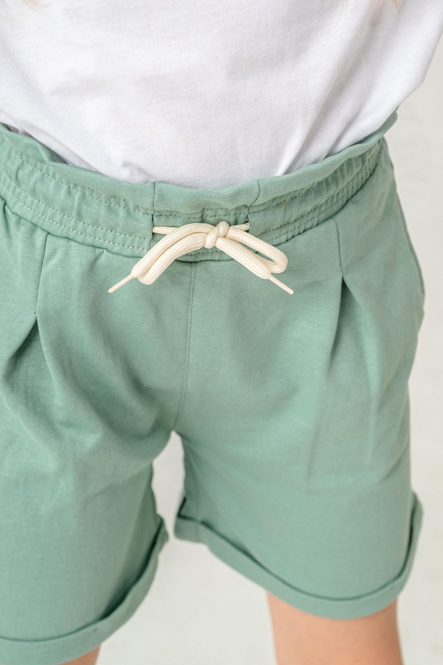 Duble Paça Kemer Kordonlu Kız Çocuk Şort