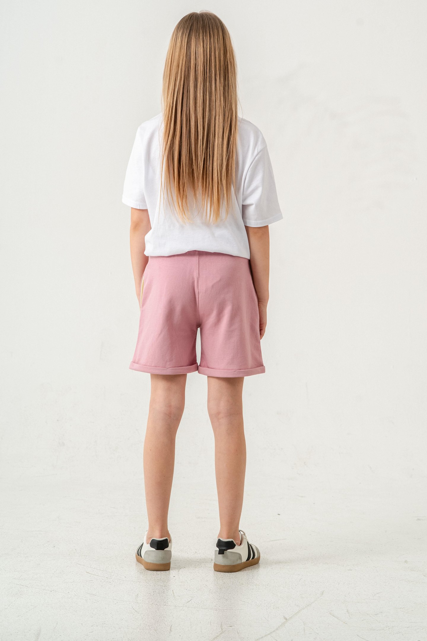 Duble Paça Kemer Kordonlu Kız Çocuk Şort