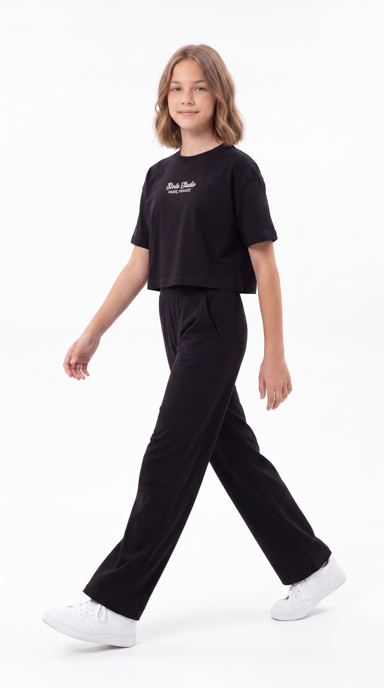 Etoile Studio Paris,France Baskılı Yumaşak Dokulu-Comfort Kumaş Kız Çocuk Alt Üst Eşofman Takımı