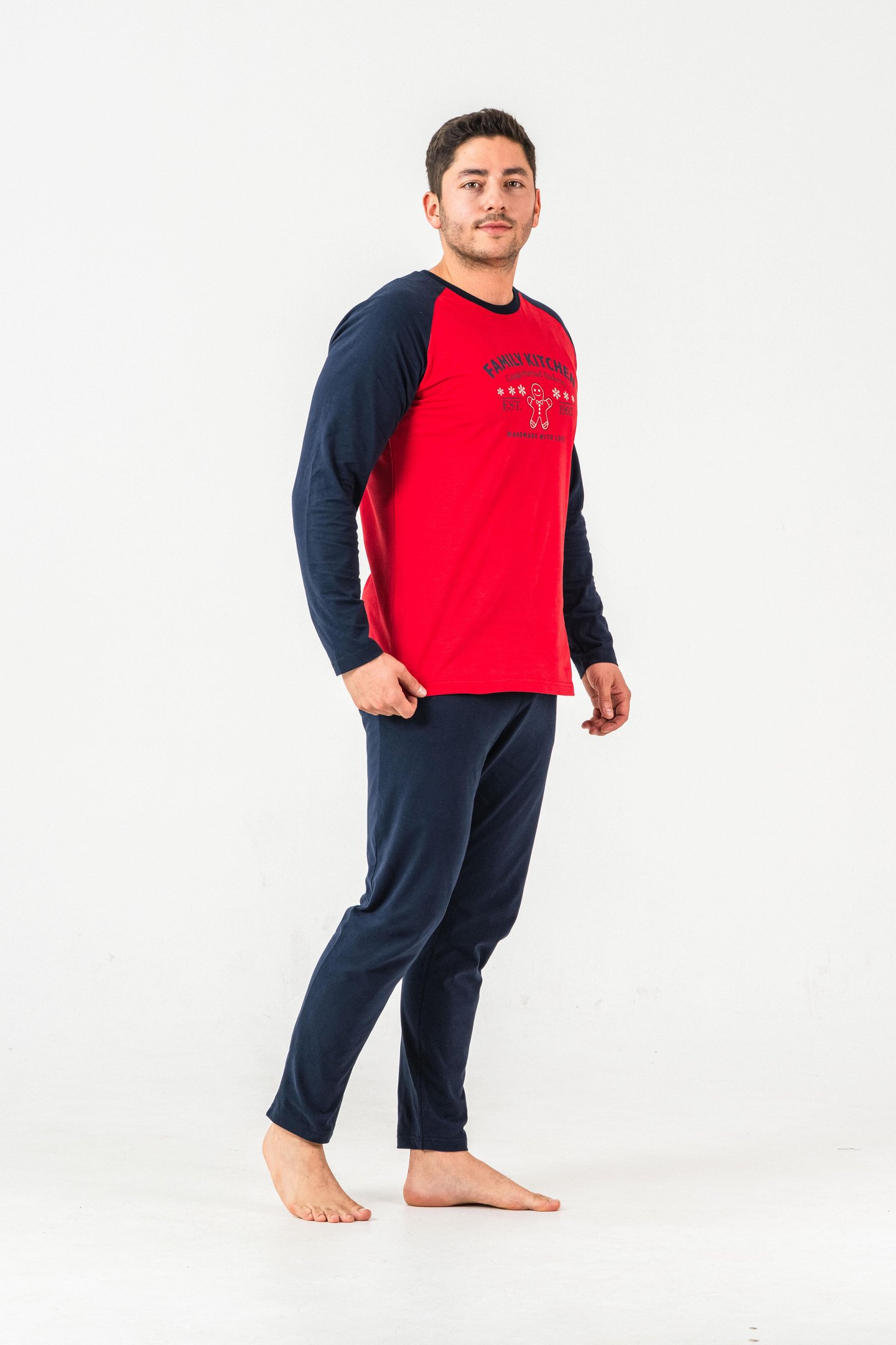 Family Kitchen Baskılı  Erkek Yetişkin Pijama Takım