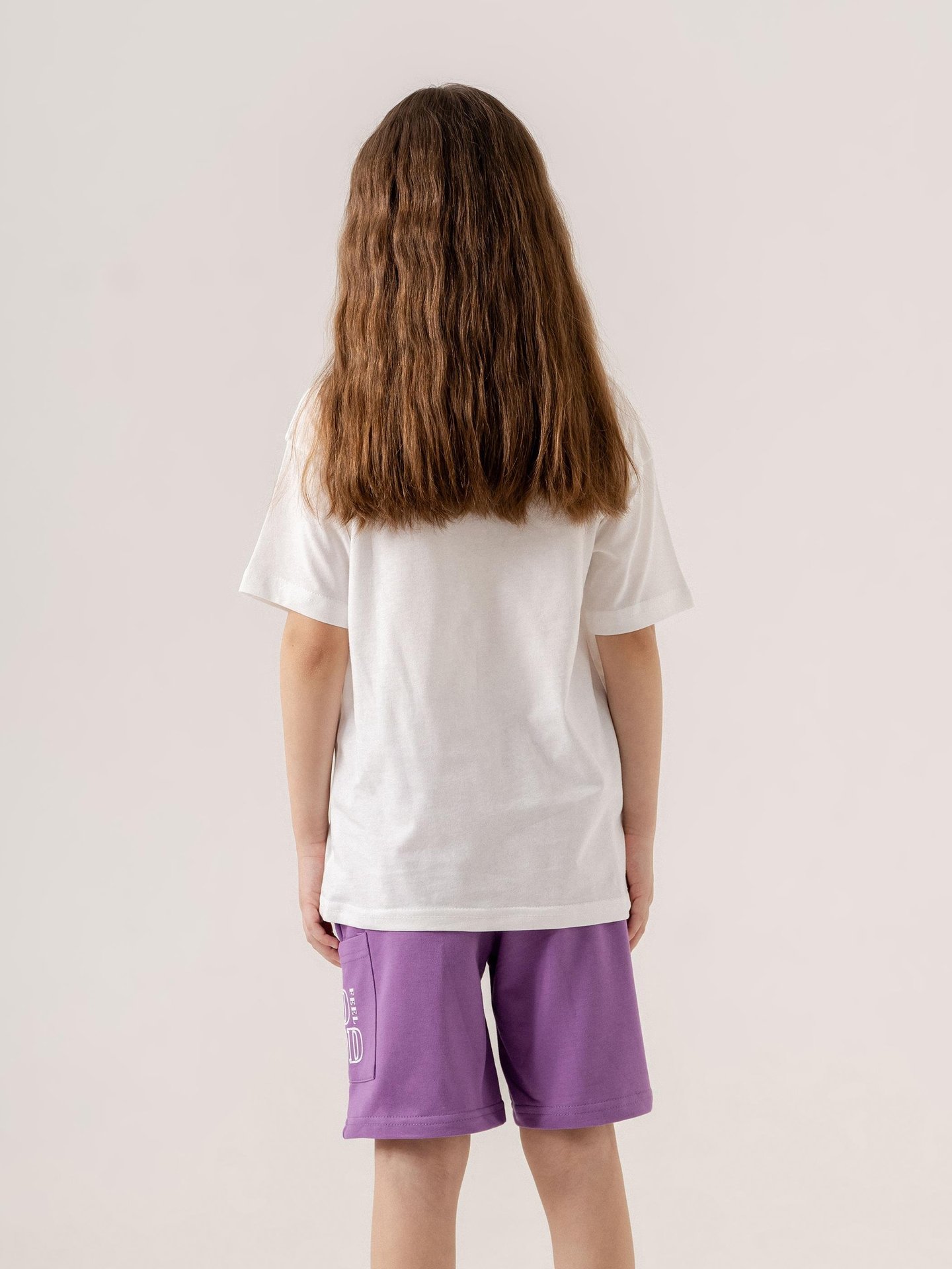 Feel Be God Baskılı Cep Baskı Detaylı Kız Çocuk T-shirt Şort Alt-Üst Takımı