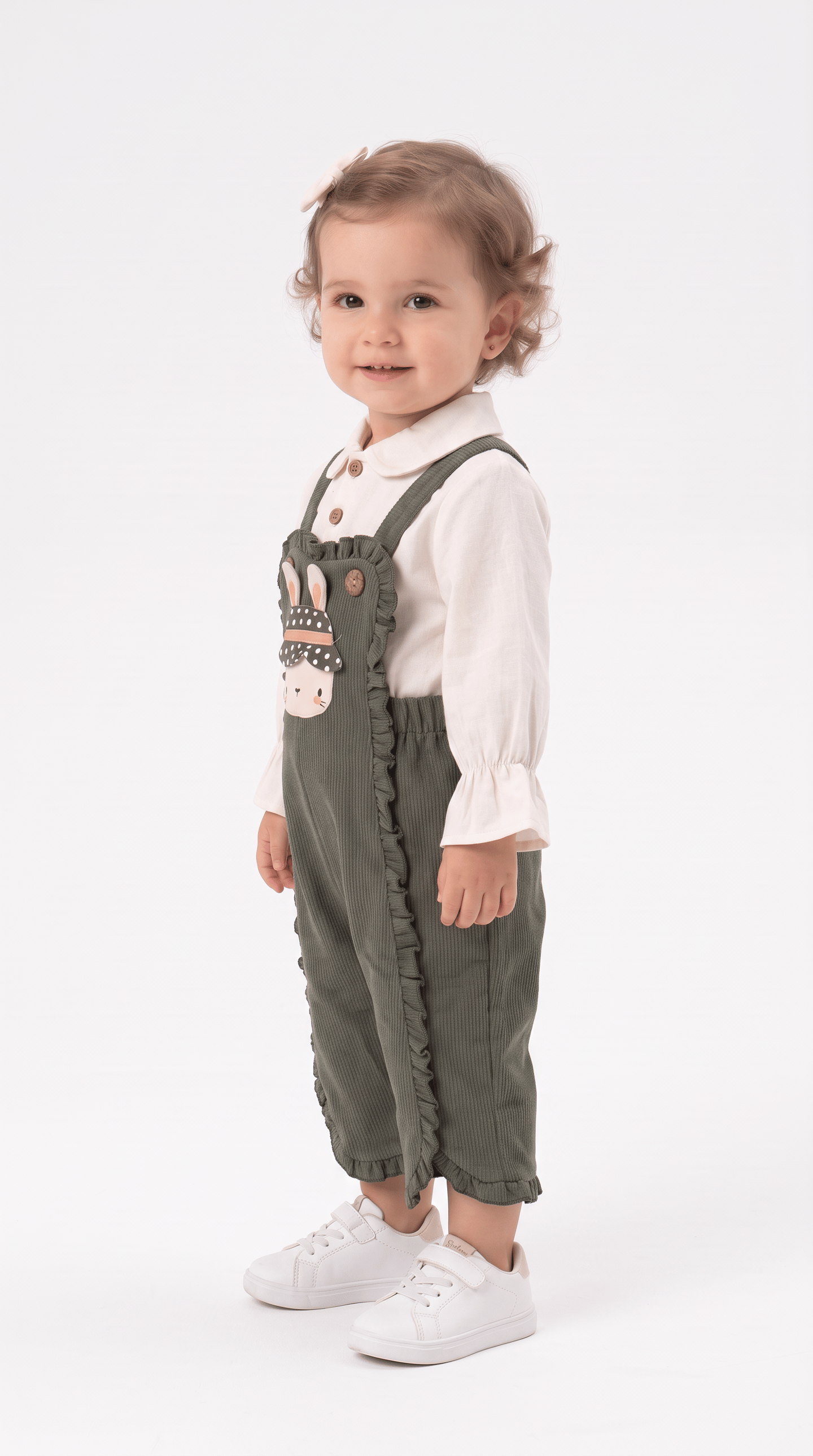 Fırfırlı Tavşanlı Kız Bebek Takım