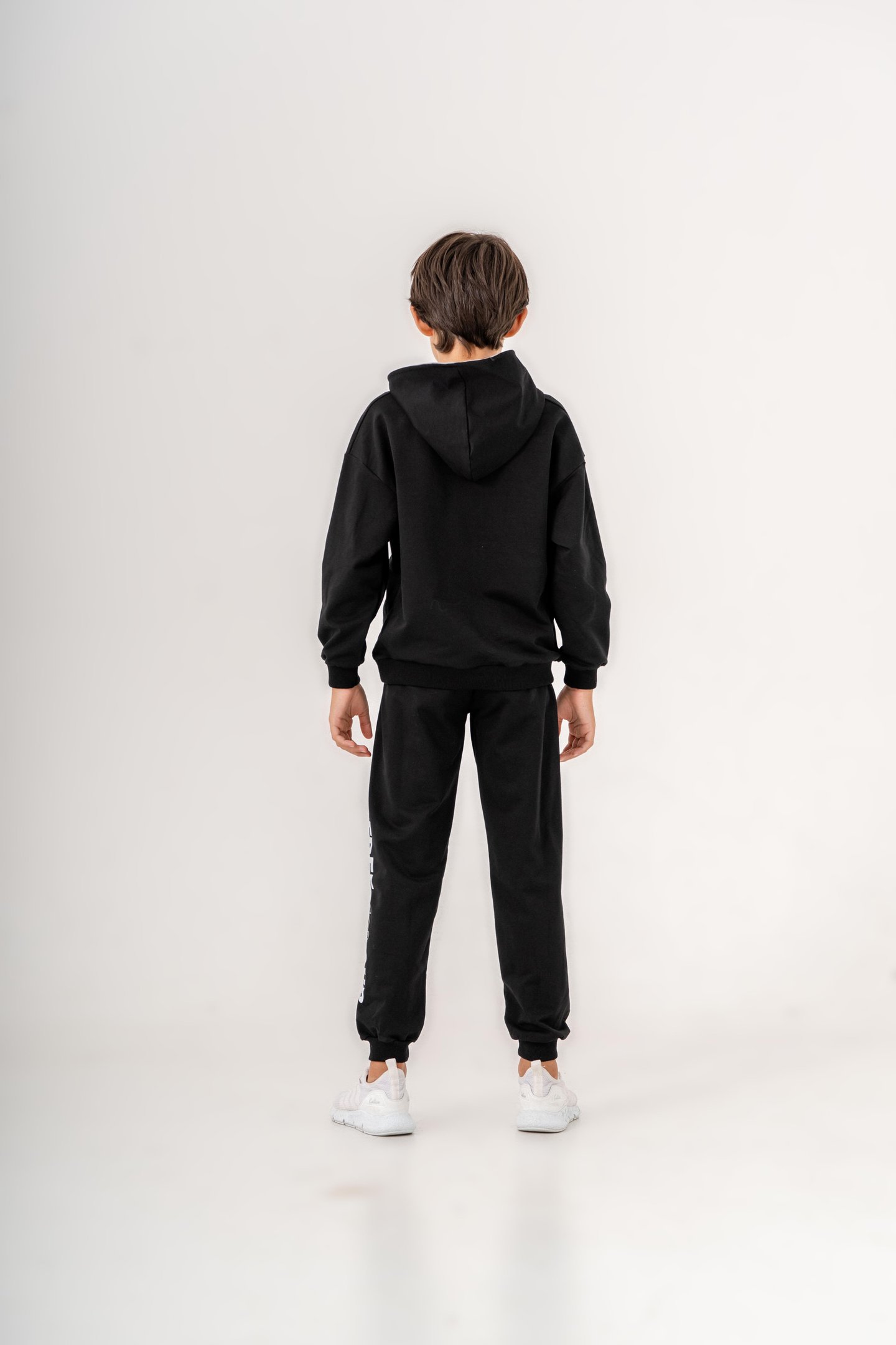 Free-42°3-Up Baskılı Bacak Baskı Detaylı Kapüşonlu Erkek Çocuk Alt Üst Eşofman Takımı