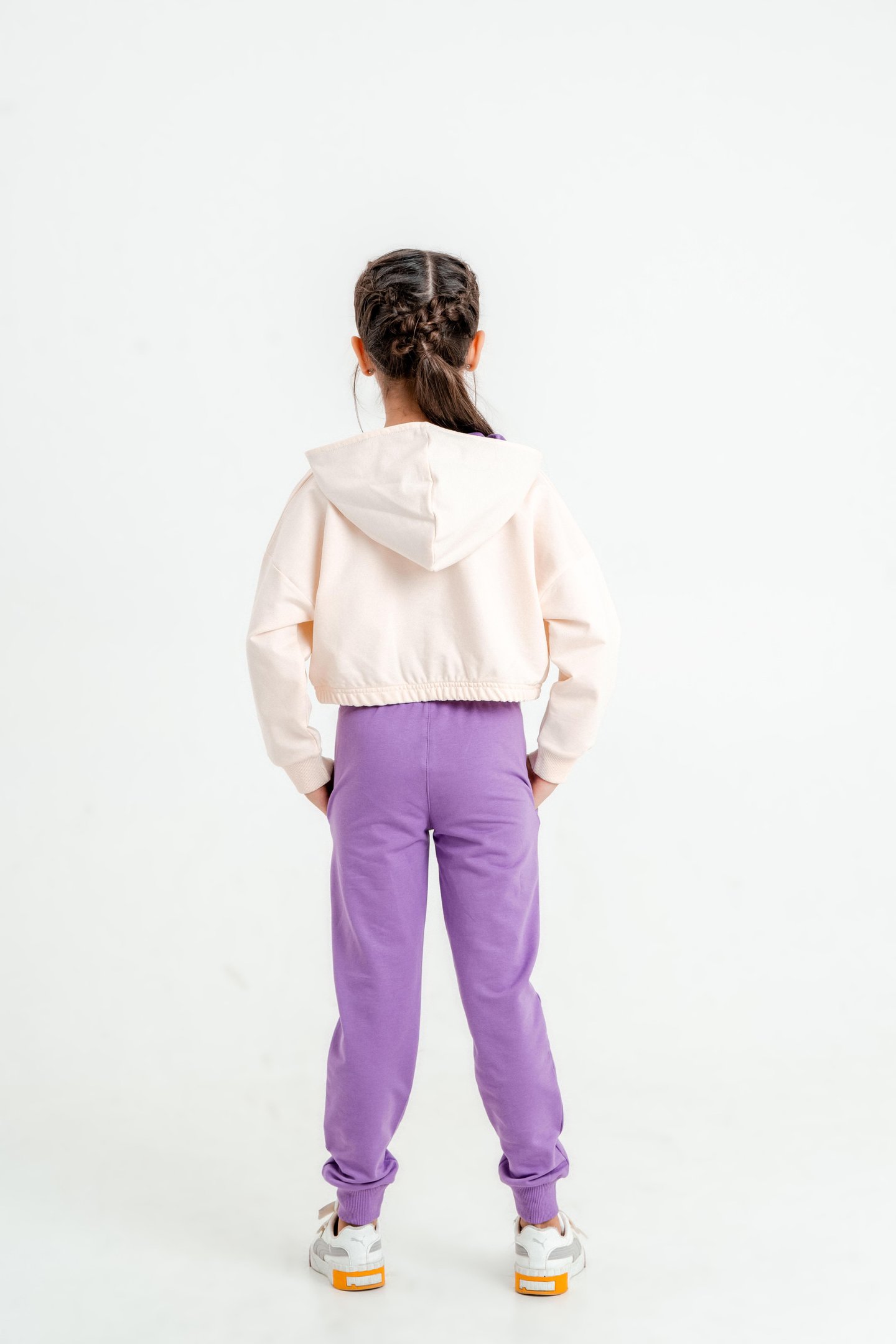 Fun Baskılı Kapüşonlu Alt Üst Kız Çocuk Eşofman Takımı