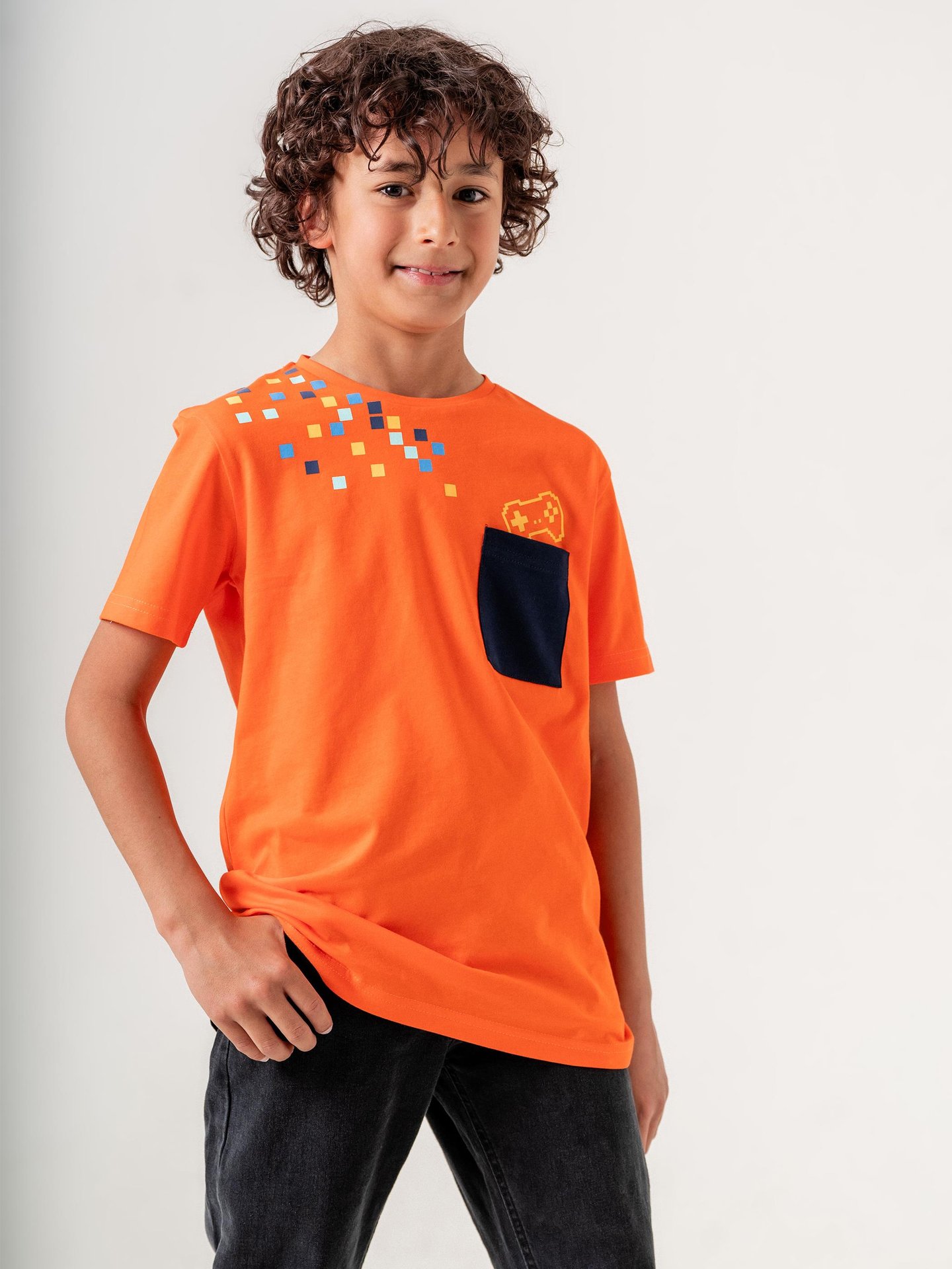 GAMEPAD Baskılı Mikro Cepli Erkek Çocuk Tişört T-shirt