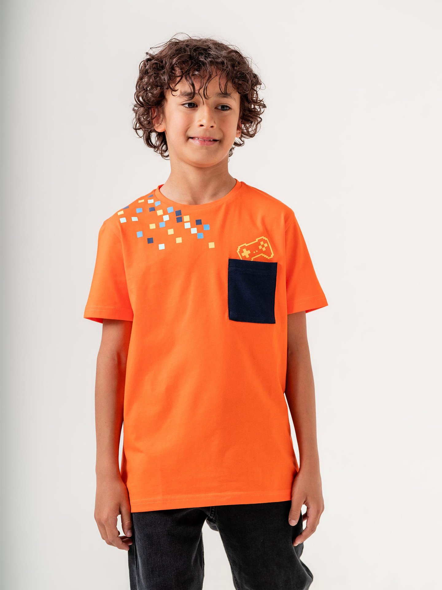 GAMEPAD Baskılı Mikro Cepli Erkek Çocuk Tişört T-shirt